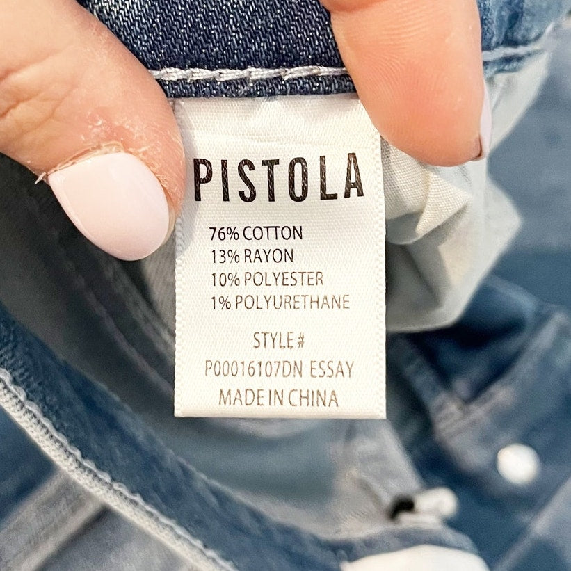 Pistola Kinsley Mid Rise Flare Leg Jeans Blue 27