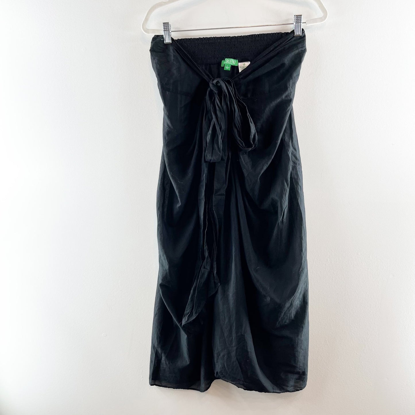 J. Crew Convertible Beach Cotton Sarong Skirt Dress Black Large