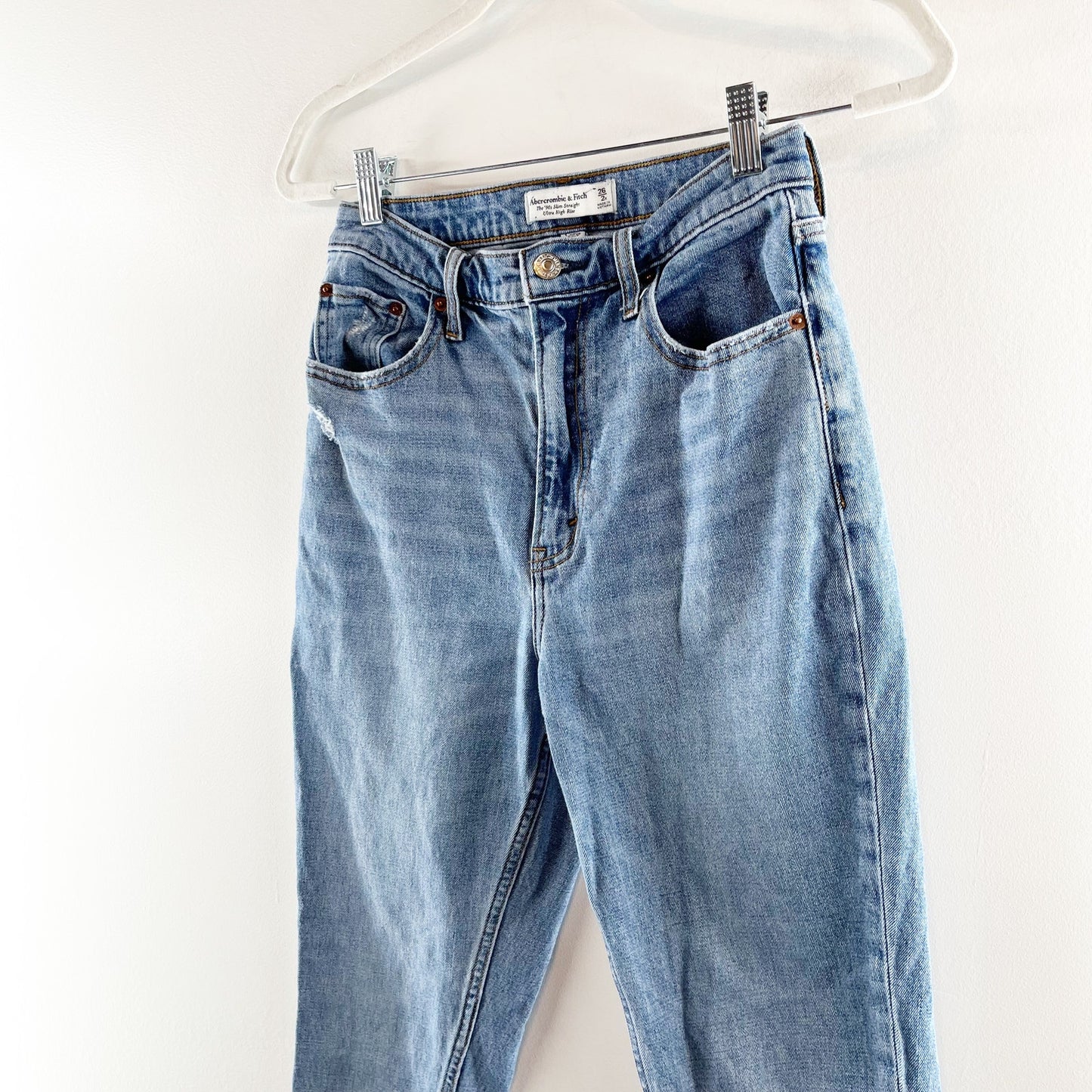 Abercrombie '90s Slim Straight Ultra High Rise Curve Love Jeans Blue 2 / 26