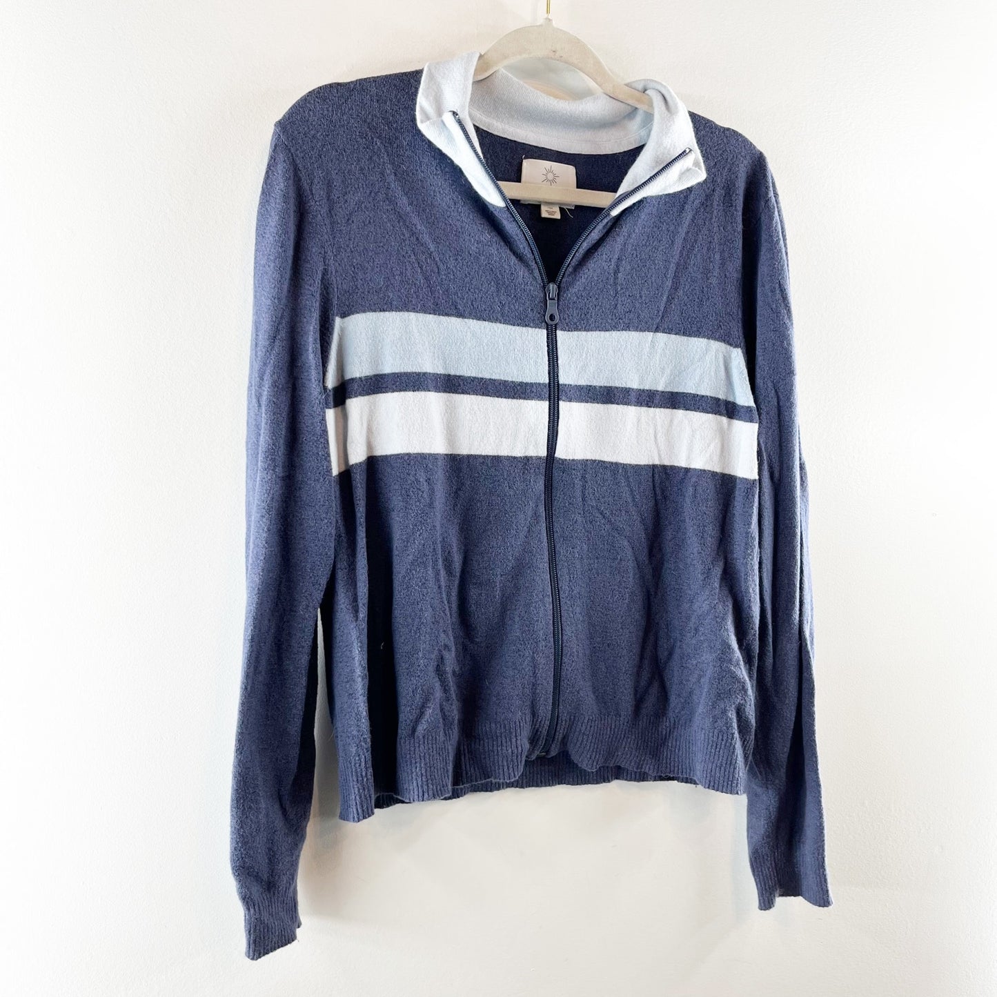 OFFLINE by Aerie Long Sleeve Sweater Track Jacket Fresh Bright Navy Blue Large