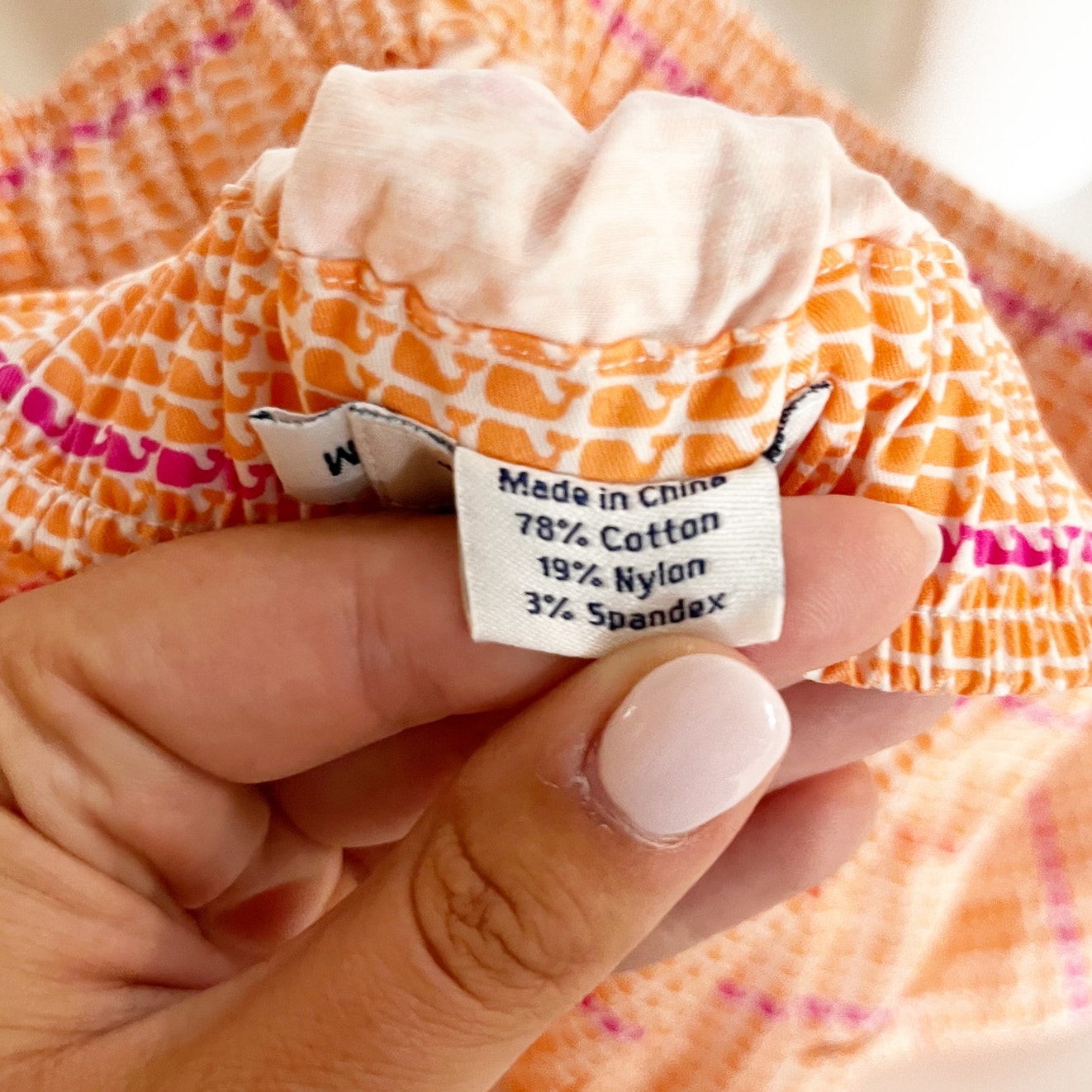 Vineyard Vines Whale Print Stripe Stretch A-Line Pull-On Mini Skirt Peach Medium