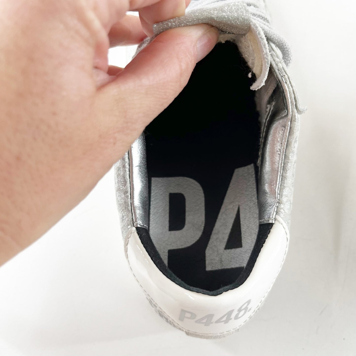 P448 John Metallic Leopard Print Perforated Logo Low Top Sneaker Leosil Blla 37