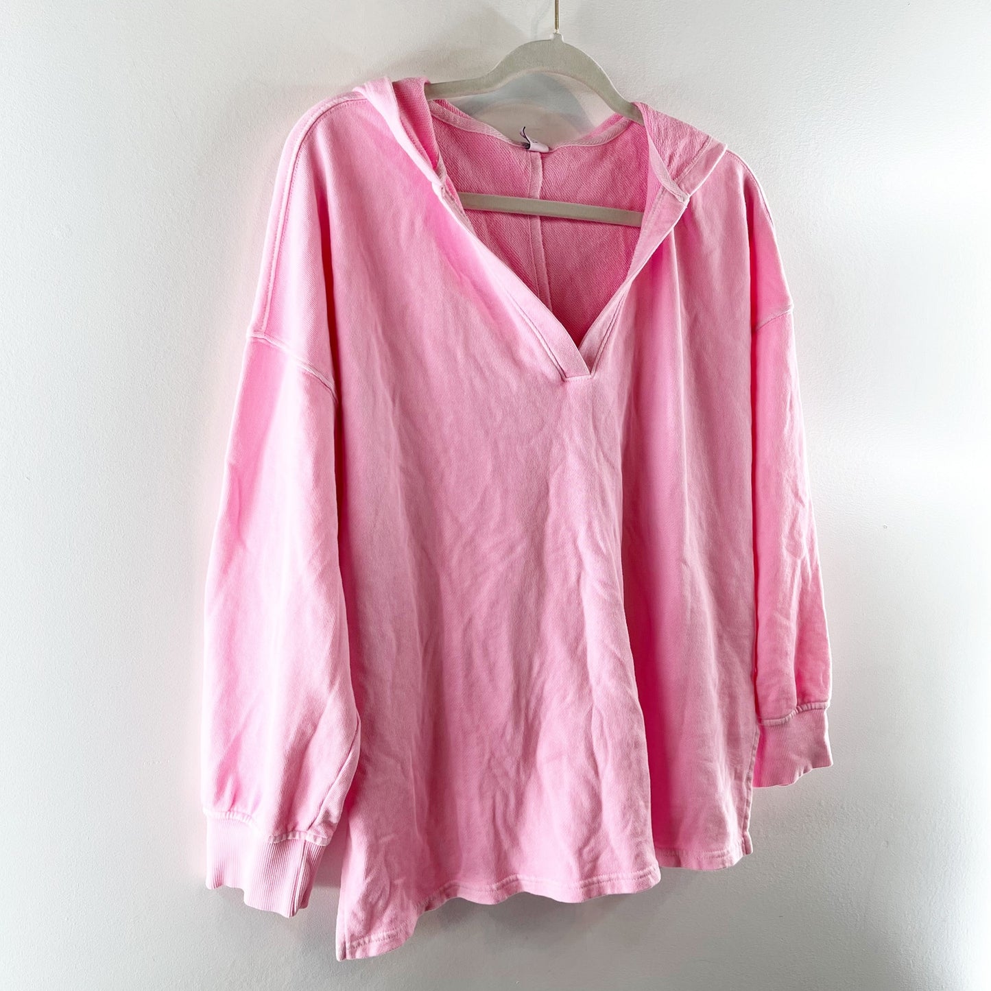 Old Navy Oversized French Terry Hooded Sweatshirt Neon Pink Small