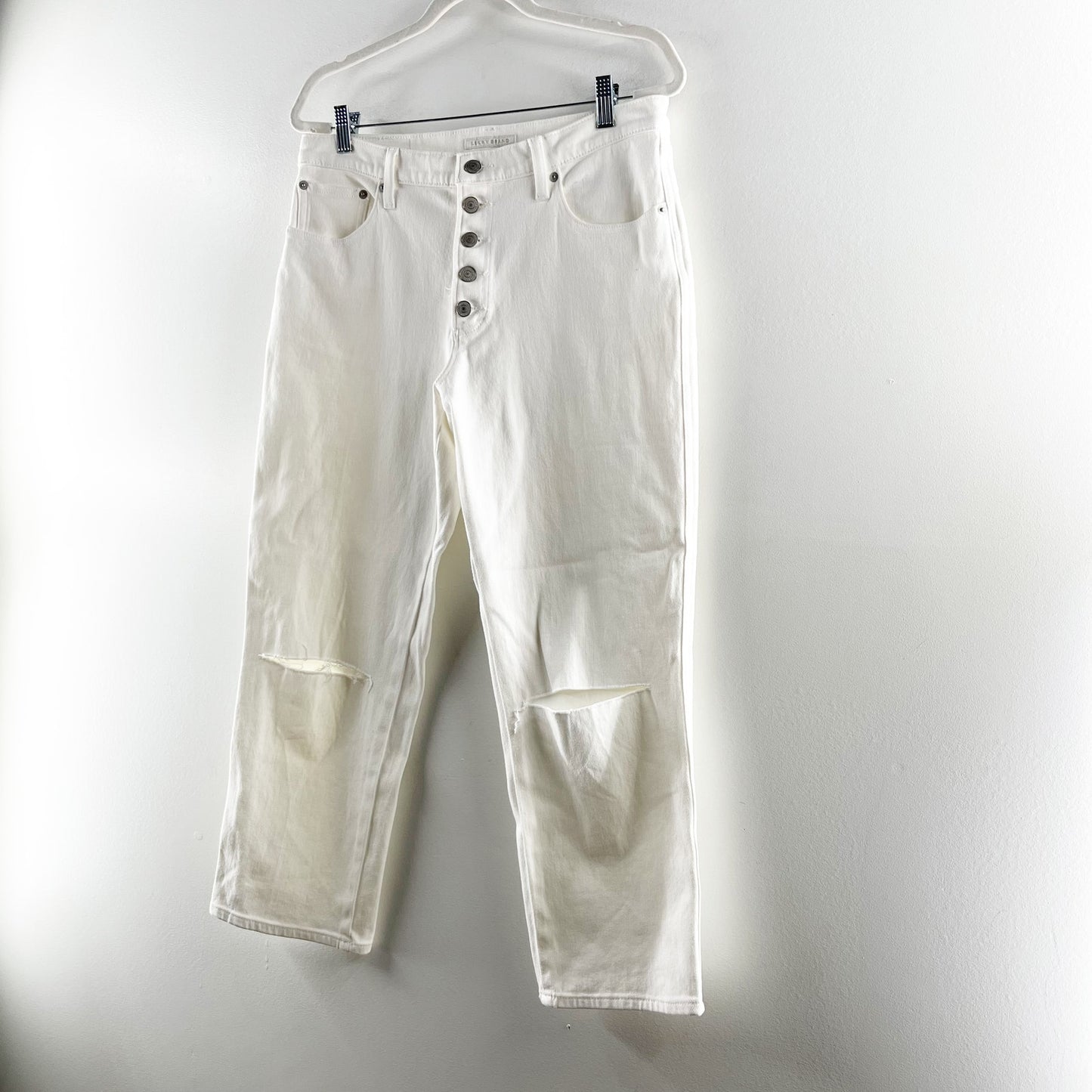 Lucky Brand Mid-Rise Cropped Button-Fly Authentic Straight Jeans White 10 / 30