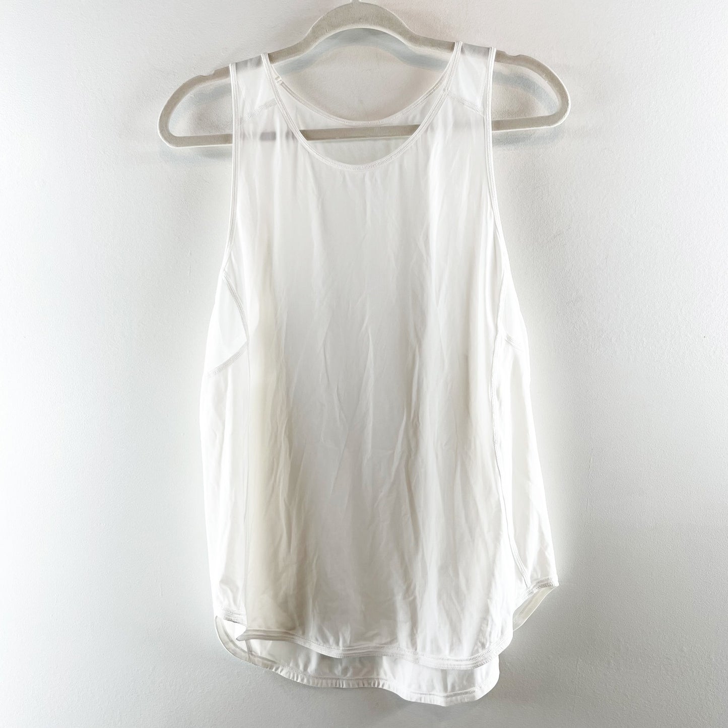 Lululemon Sculpt Flowy Relaxed Fit Mesh Muscle Tank Top White Medium