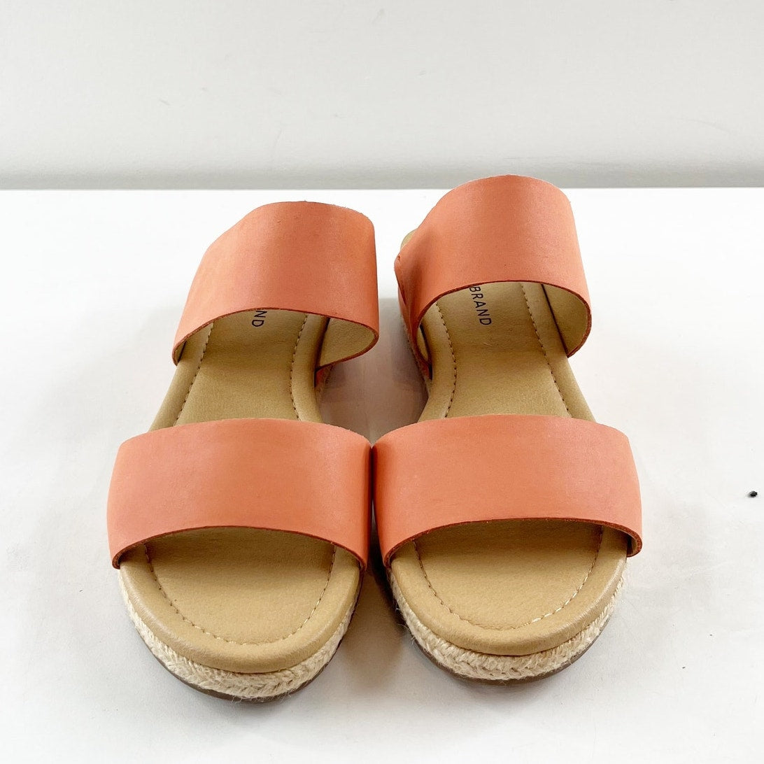 Lucky Brand Wyntor Double Strap Leather Slide Sandal Coral Pink 11