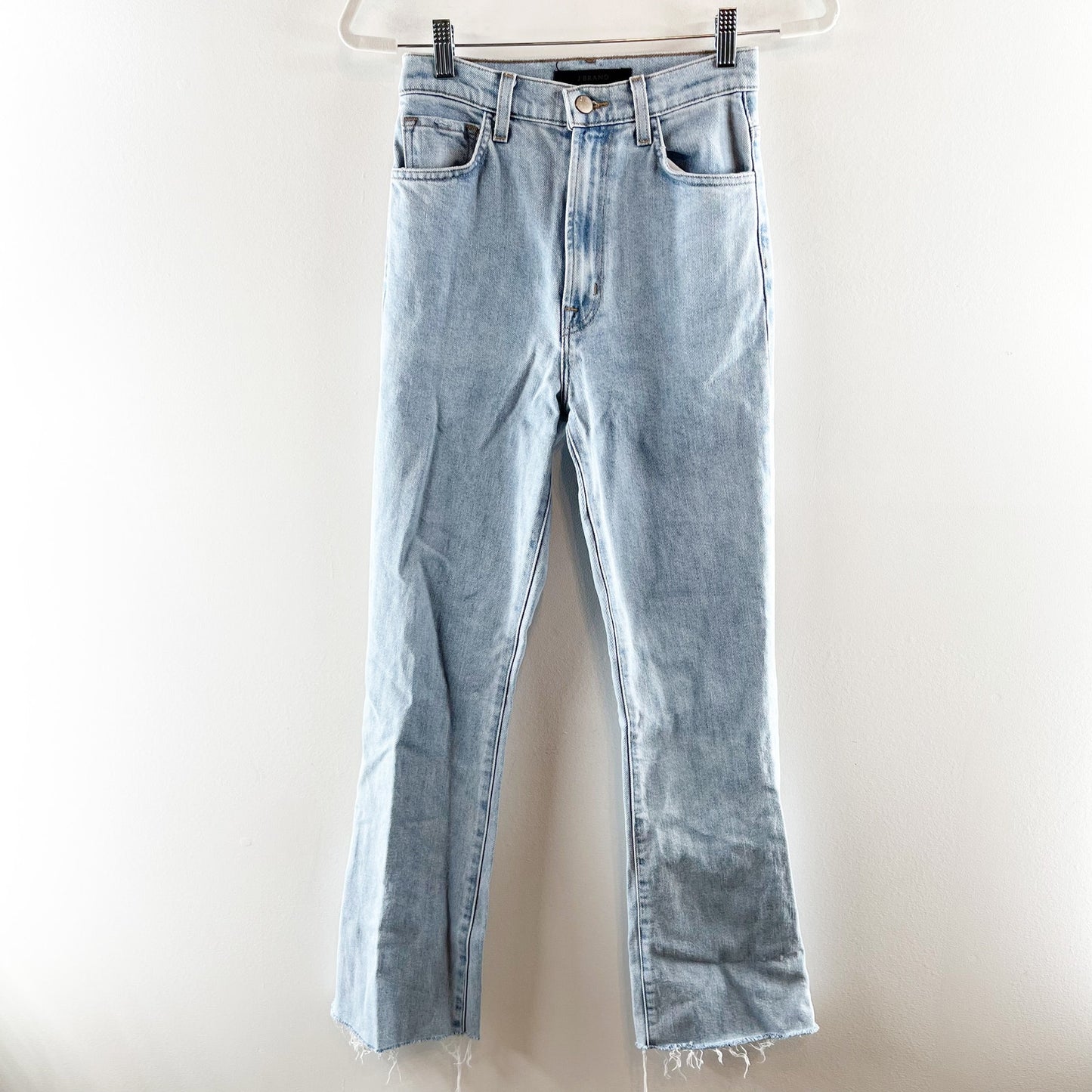 J. Crew High Rise Runway Bootcut Raw Hem Jeans in Gigi Raze Blue 25
