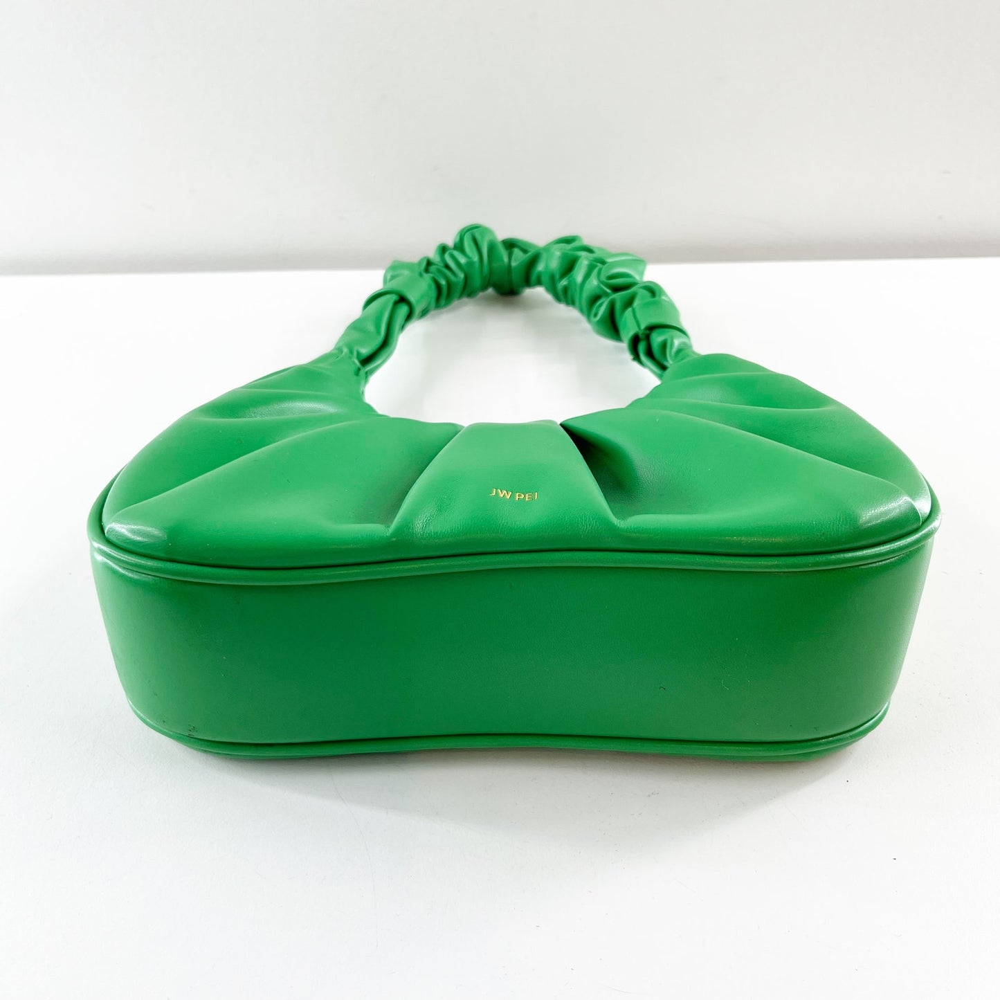 JW PEI Gabbi Ruched Vegan Leather Shoulder Bag Purse Grass Green