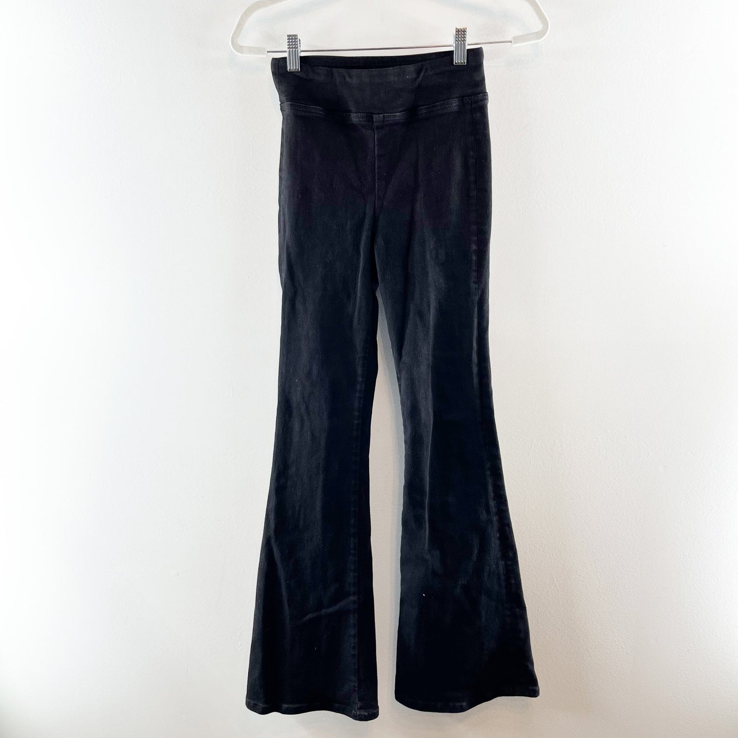 FRAME The Jet Set High Rise Flare Leg Pull On Jeans Black 0