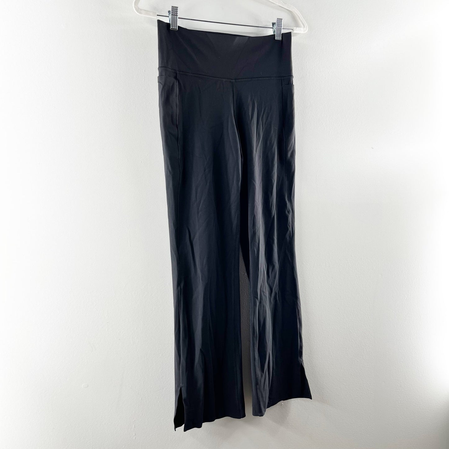 Athleta Transcend Stash Crop High Rise Straight Leg Pants Leggings Black Large