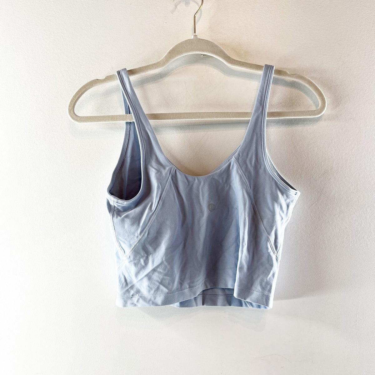 Lululemon Align Cropped Built In Bra Tank Top Blue Linen 8