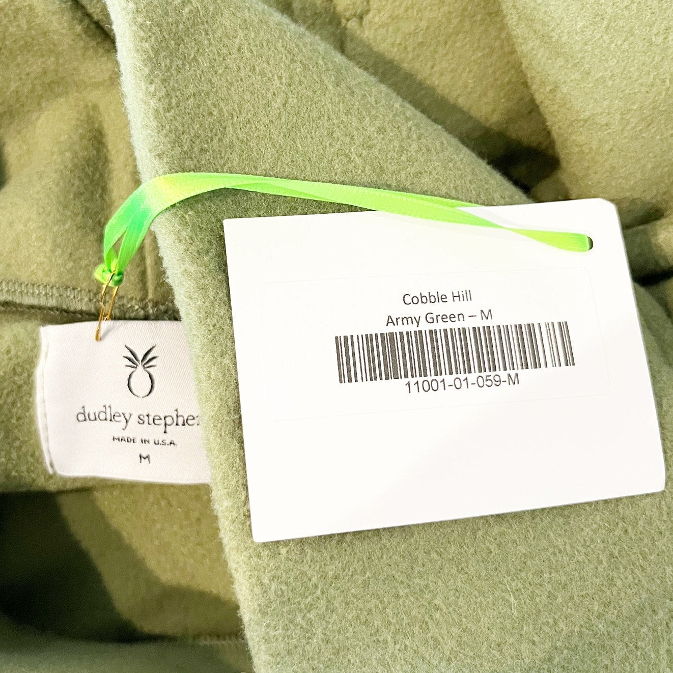Dudley Stephens Cobble Hill Turtleneck Long Sleeve Fleece Pullover Army Green M