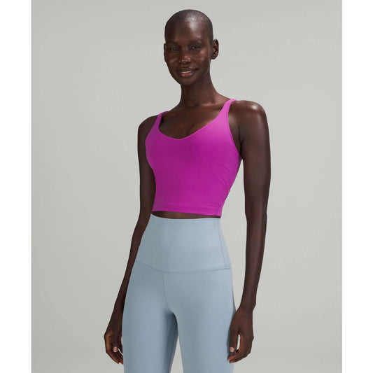 Lululemon Align Cropped Tank Top with Built-in Shelf Bra Vivid Plum Purple 6
