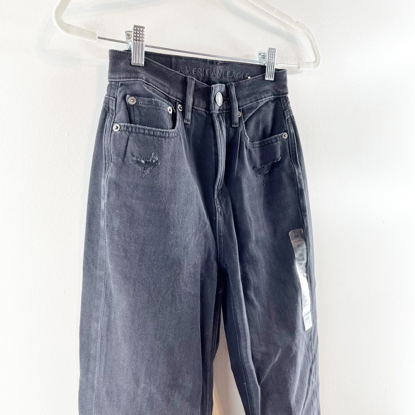 American Eagle Highest Rise 90's Boyfriend Straight Leg Jeans Black 00