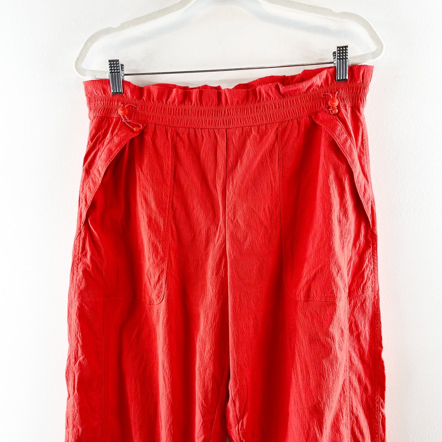 Athleta Trekkie High Rise Parachute Wide Leg Pants Red 12