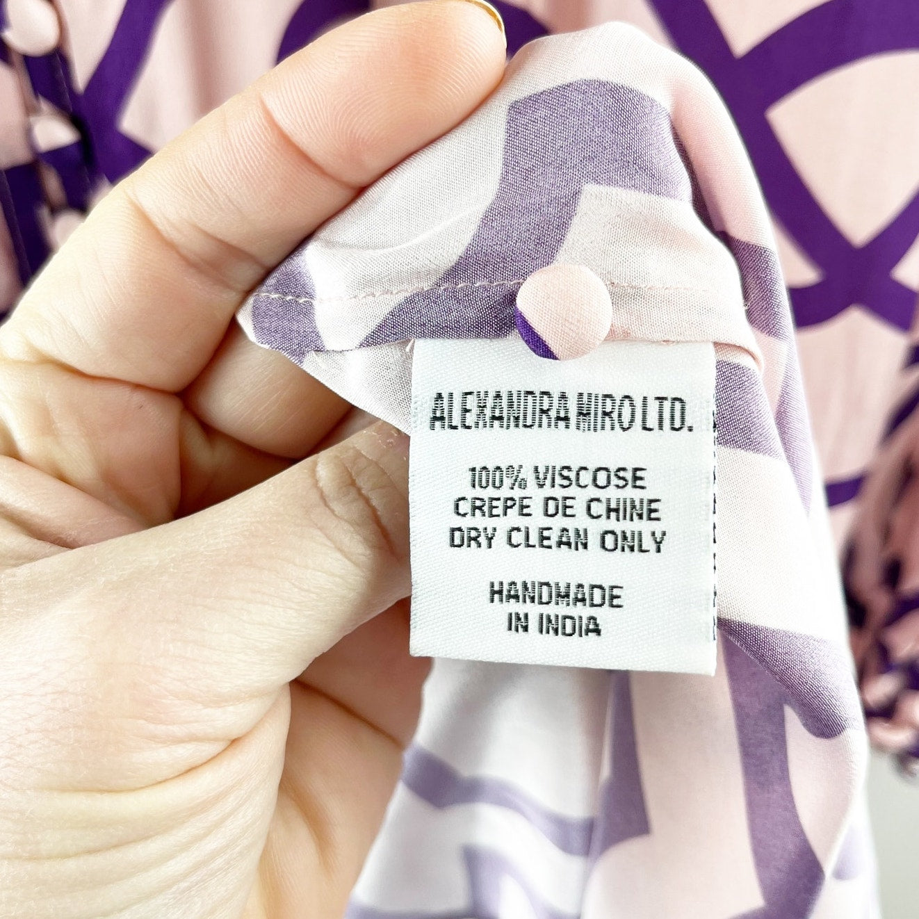 Alexandra Miro Gaia Long Sleeve Button Front Maxi Dress Moroccan Tile Pink Small