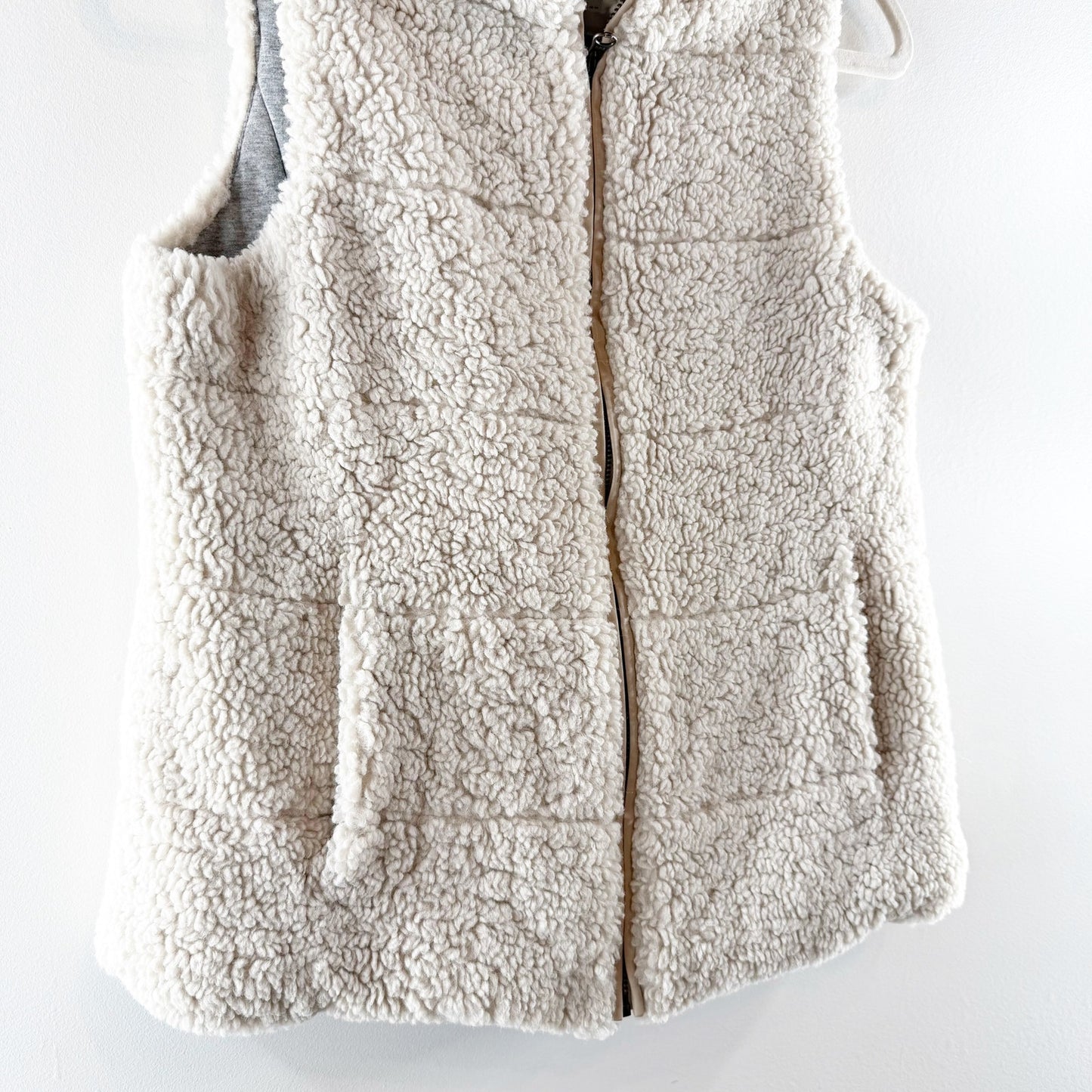 Dylan Solstice Sherpa Teddie Full Zip Cotton Lined Vest Cream XS