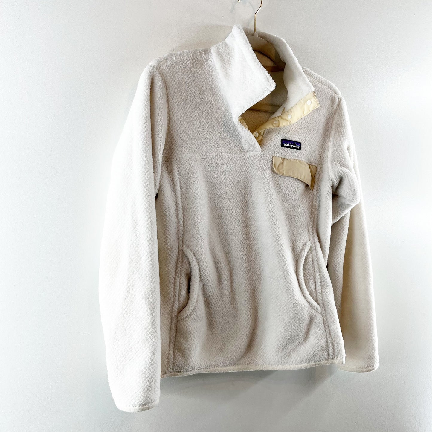 Patagonia Re-Tool Snap T Pullover Fleece Jacket Ivory Cream Medium