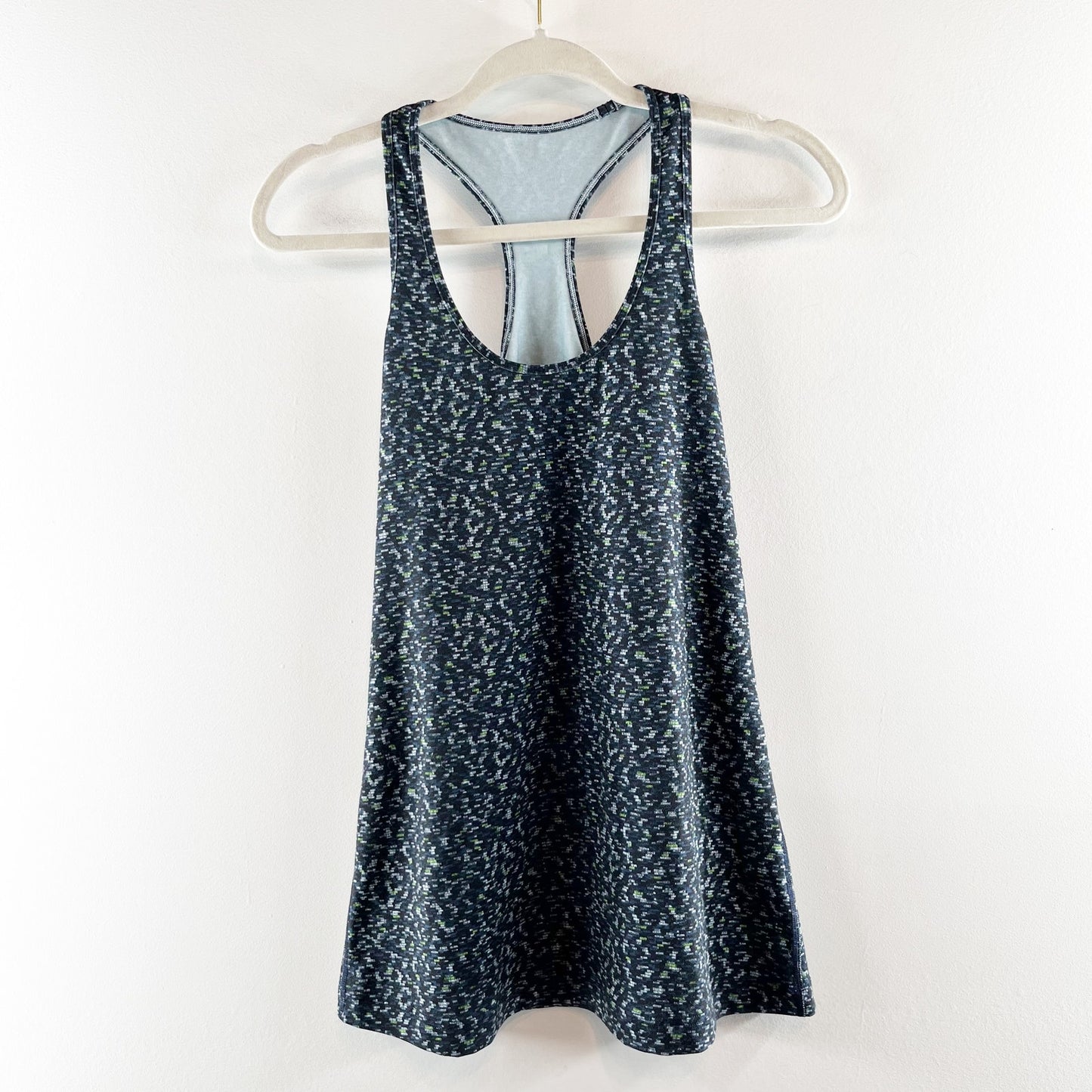 Lululemon Cool Racerback Tank Top Digi Pixie Caspian Blue Black Medium