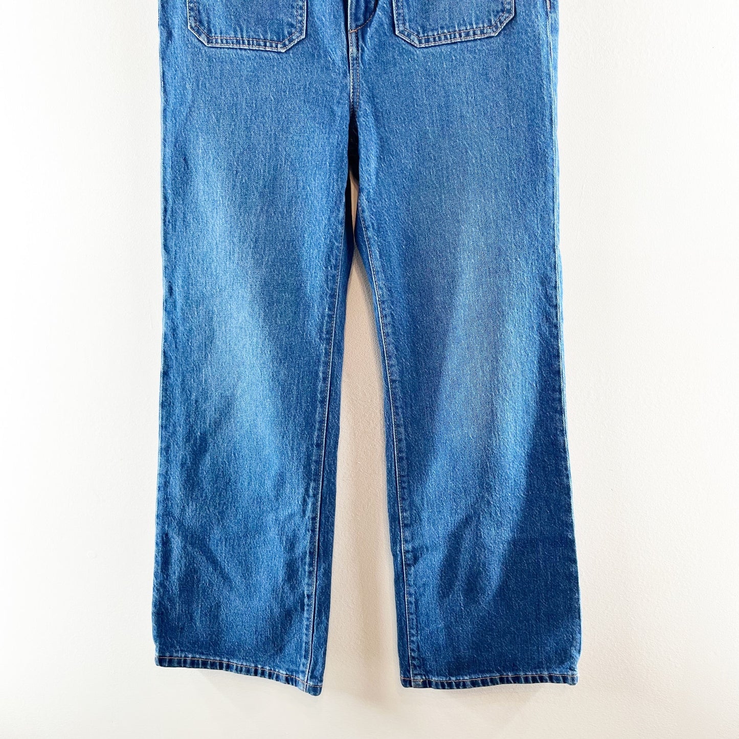 LOFT High Waisted Patch Pocket Wide Leg Jeans Blue 26 / 2