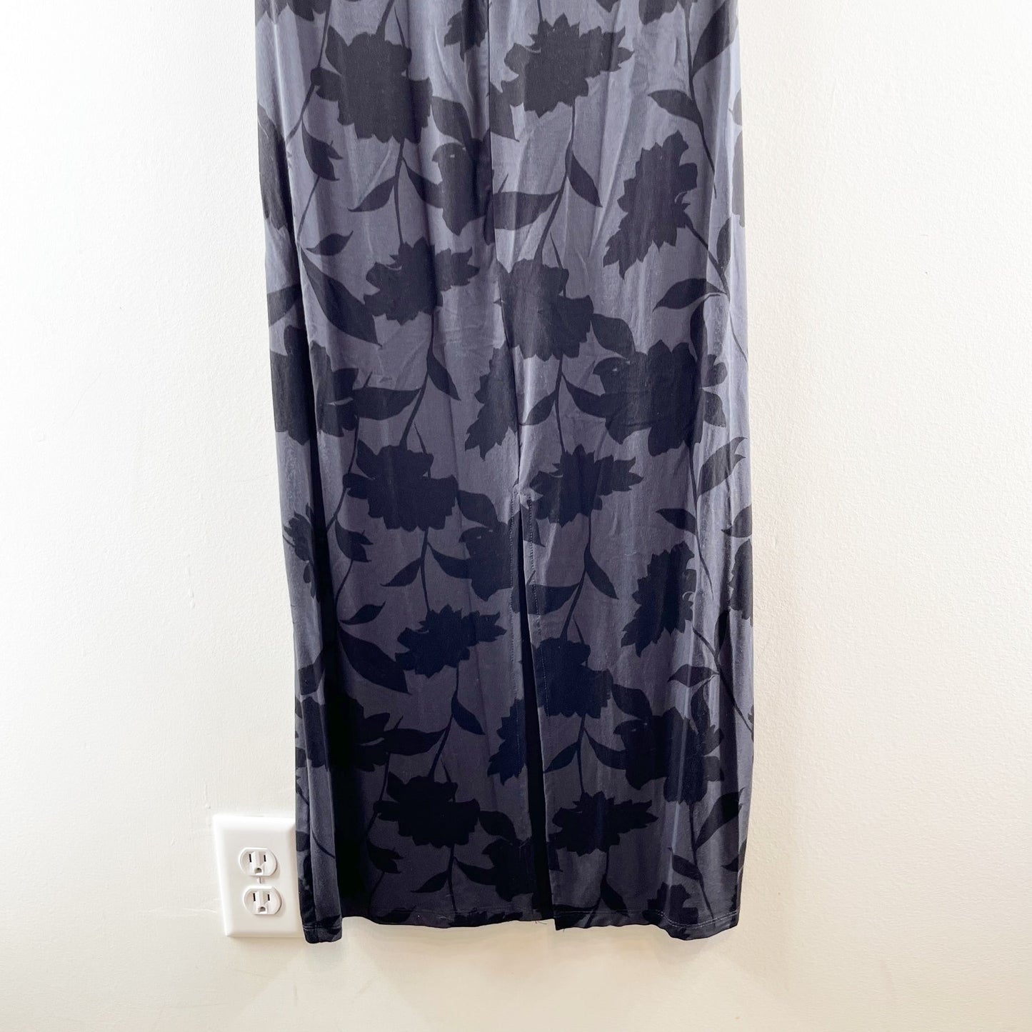 Z Supply Tatum Shadow Floral Print Sleeveless Bodycon Midi Dress Black Small