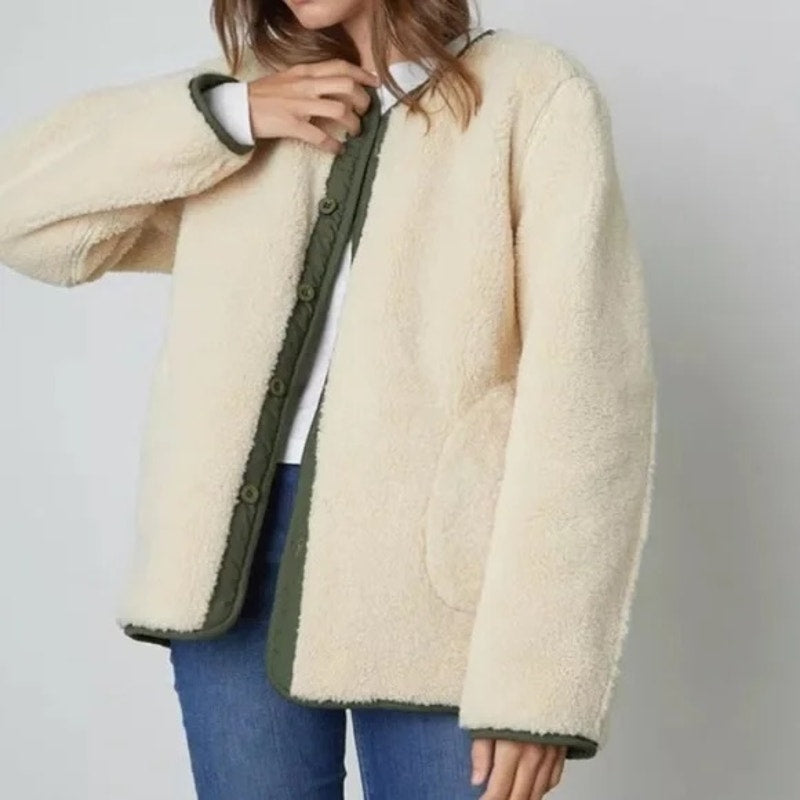 Velvet Graham and Spencer Quilted Marissa Reversible Sherpa Jacket Green Small