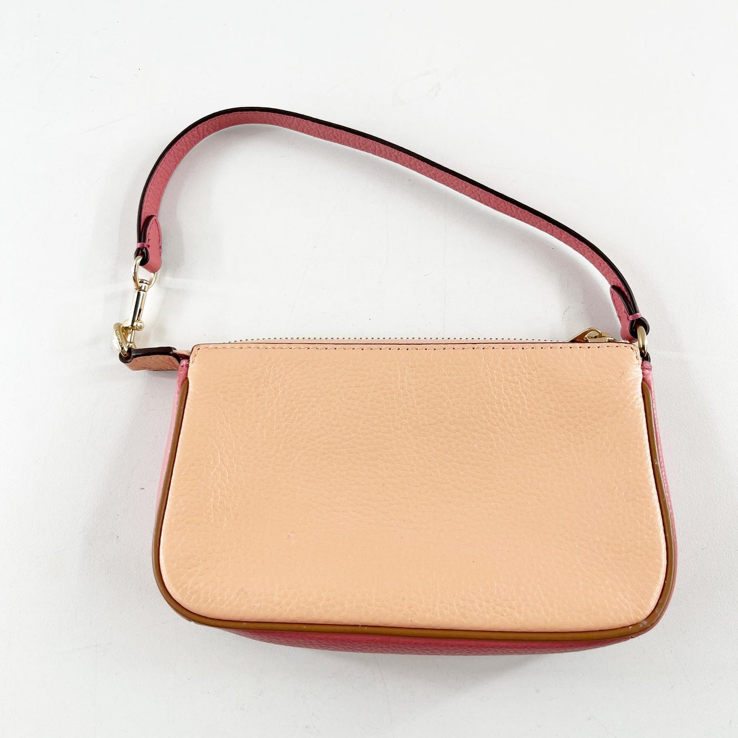 Coach Nolita 19 Horse and Carriage Leather Mini Shoulder Bag Purse Peach Pink