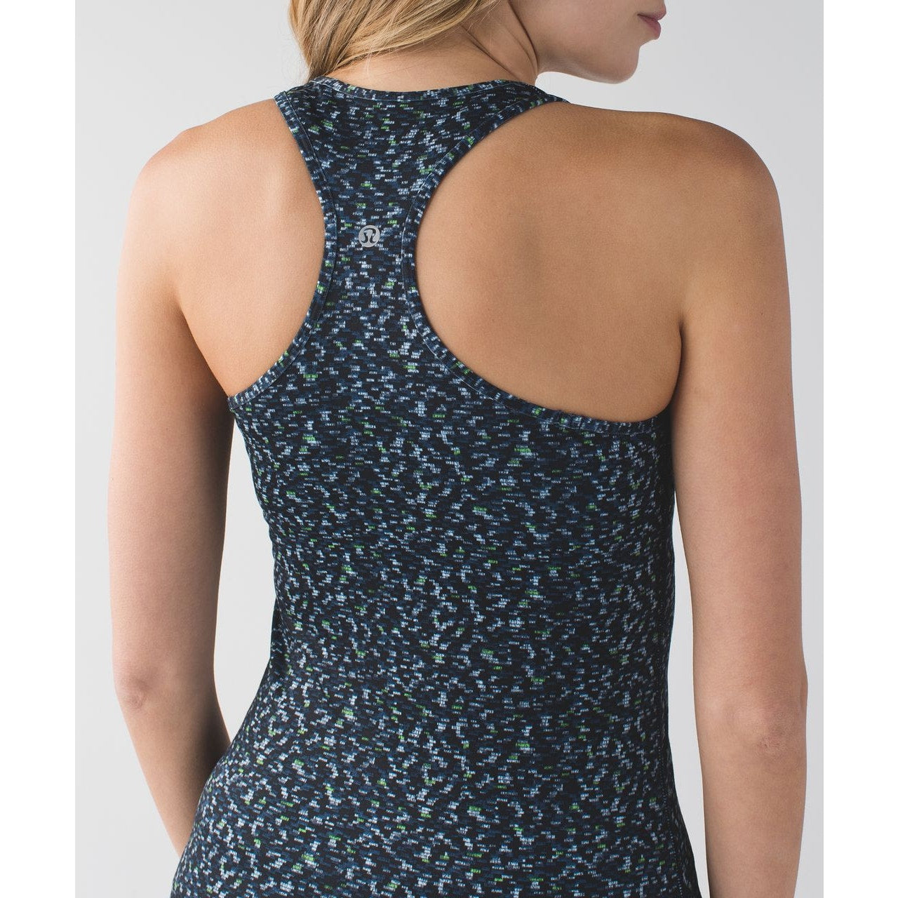 Lululemon Cool Racerback Tank Top Digi Pixie Caspian Blue Black Medium