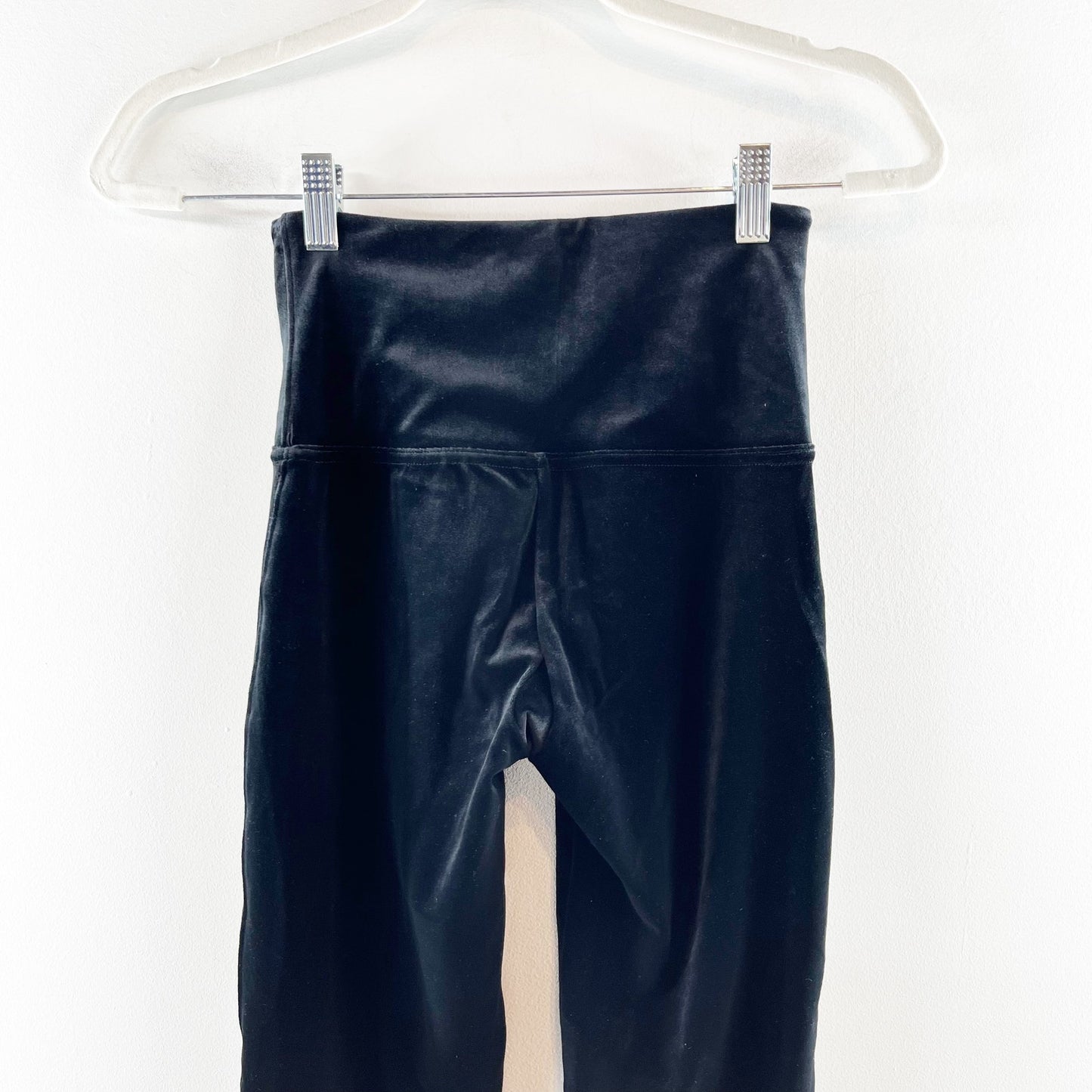 Spanx High Rise Tummy Control Compression Velvet Leggings Black Small