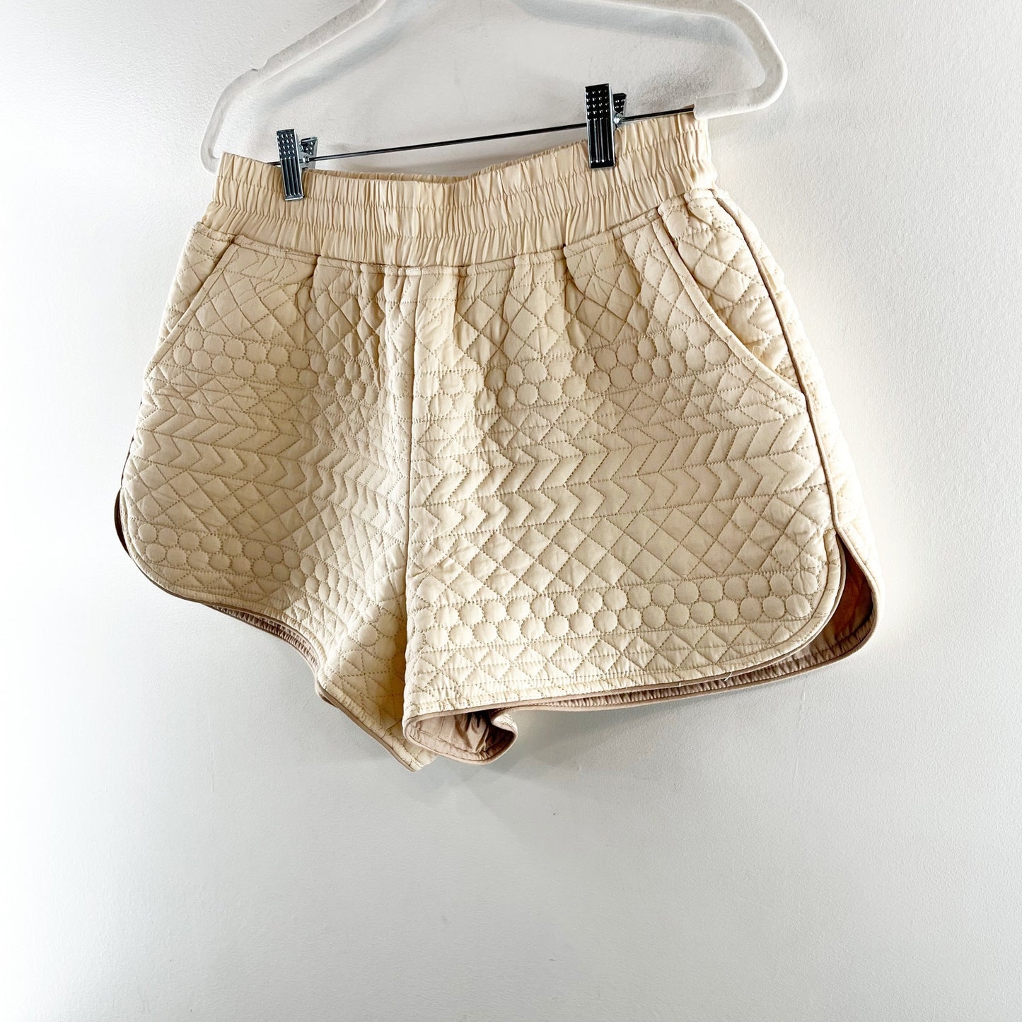 Sancia by Anthropologie The Hanne Pull On High Waisted Lounge Shorts Cream Large