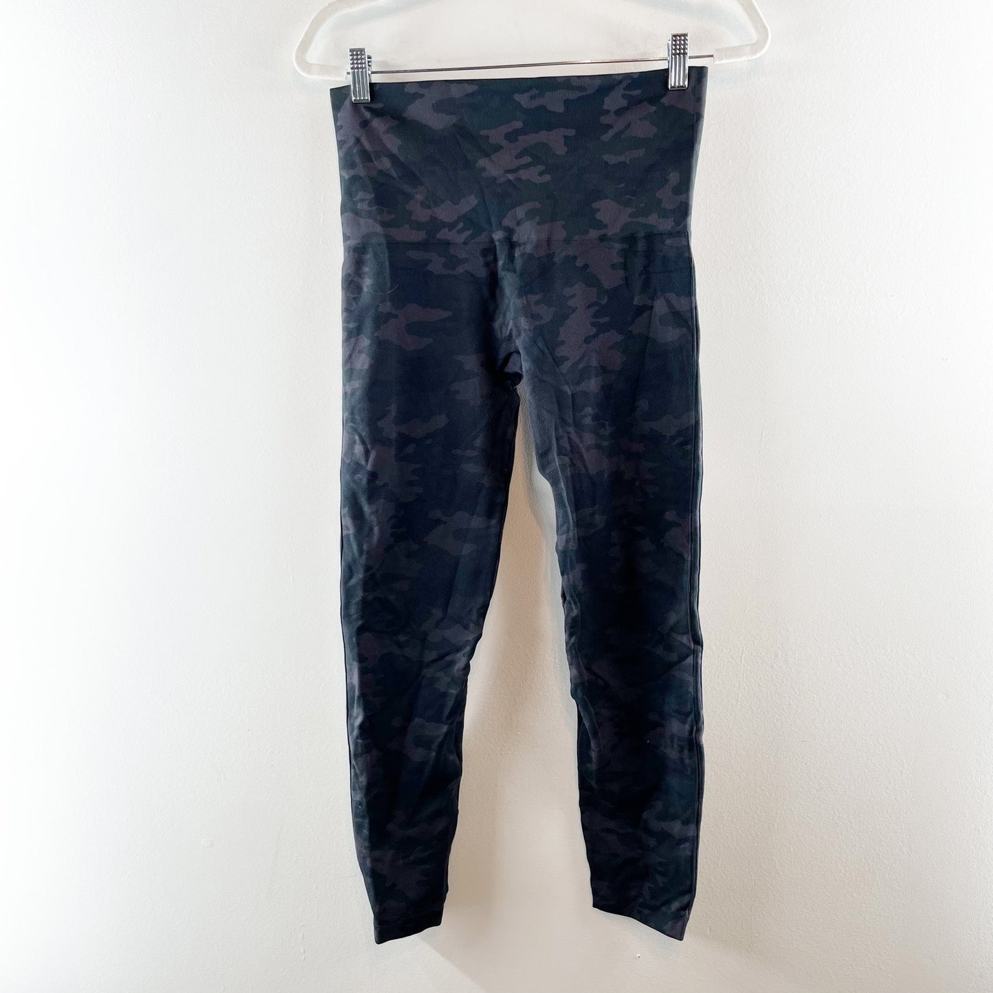 Spanx High Rise Compression Seamless Full Length Camo Leggings Blue Gray XL