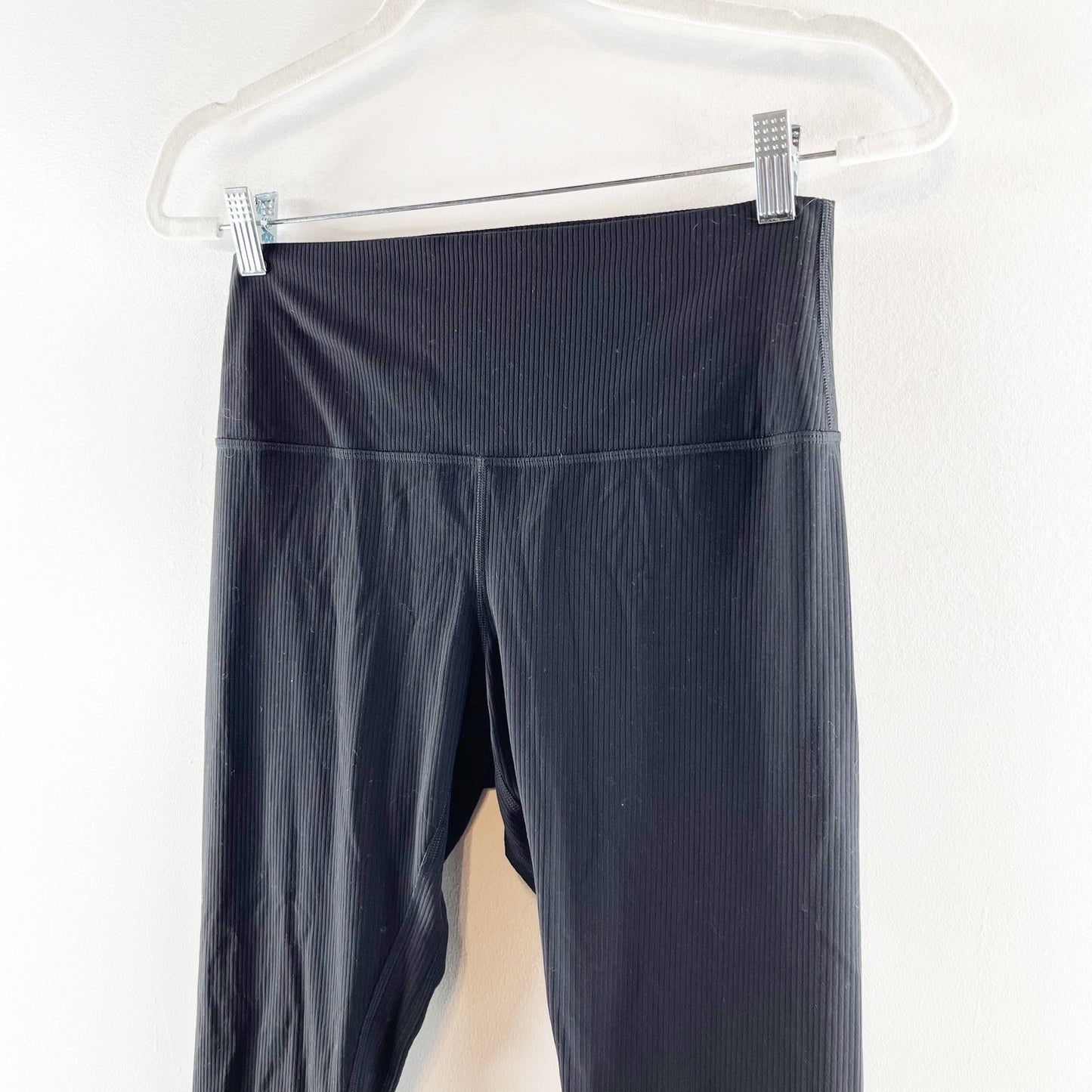 Lululemon Align Ribbed High-Rise Crop Leggings Pants 23" Black 10