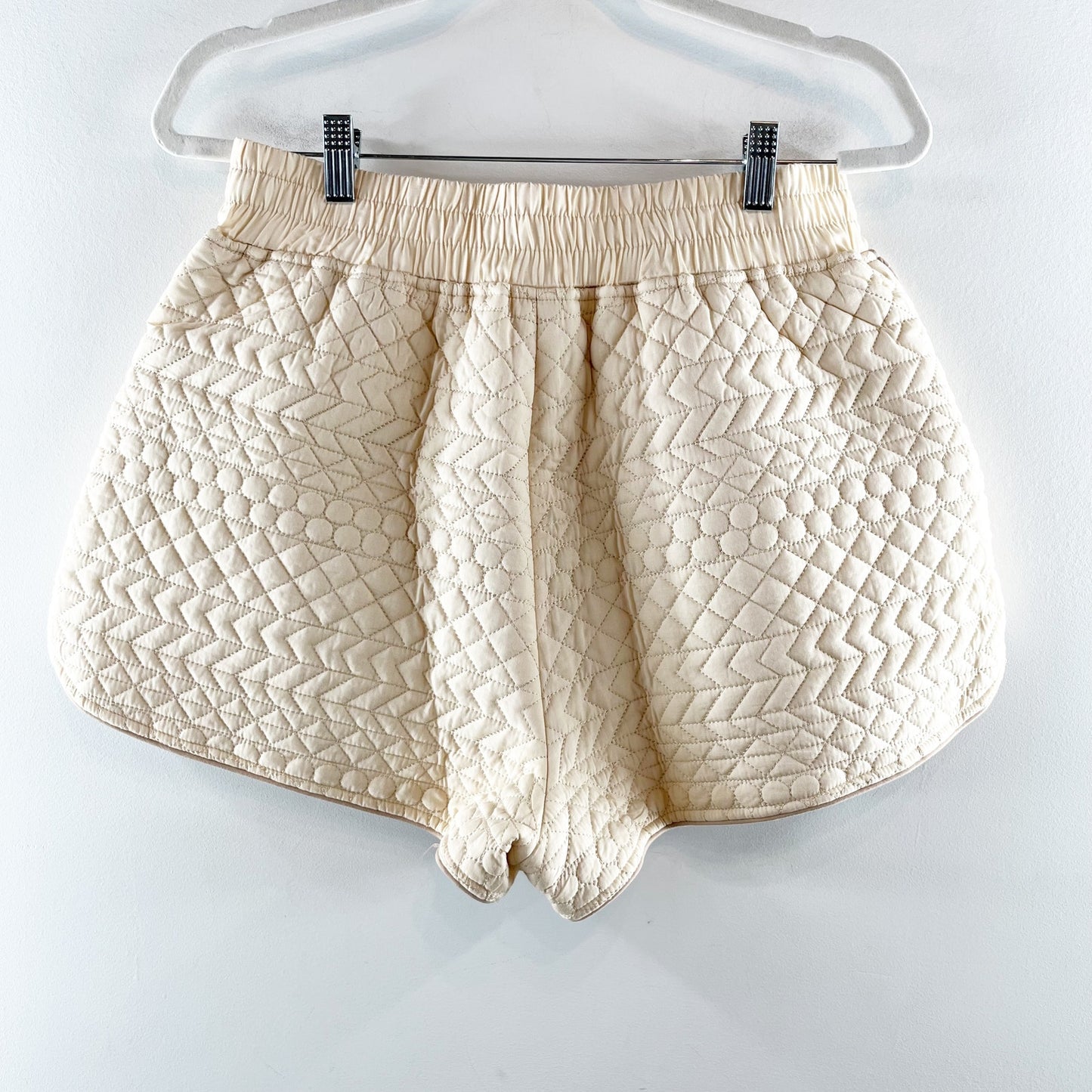 Sancia by Anthropologie The Hanne Pull On High Waisted Lounge Shorts Cream Large
