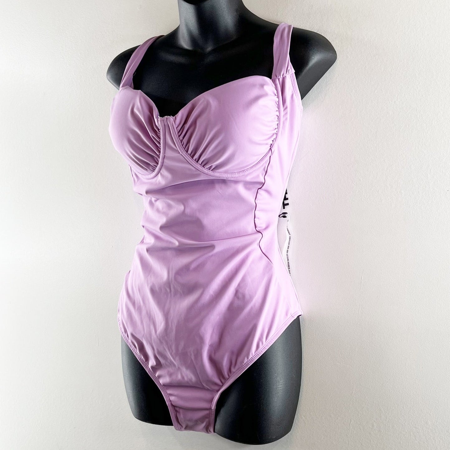 TA3 Swim Sweetie Underwire Lace Up Back One Piece Swimsuit Wild Violet Purple XL