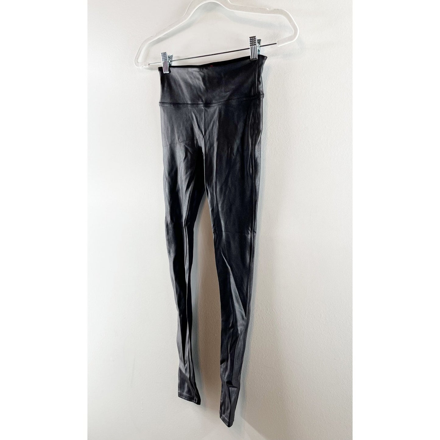 Spanx High Rise Compression Faux Leather Leggings Black XS
