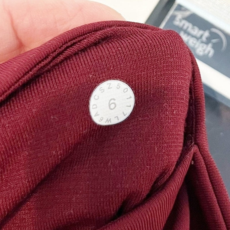 Lululemon Wunder Under Body Con Crop Leggings Deep Rouge Burgundy Red 6