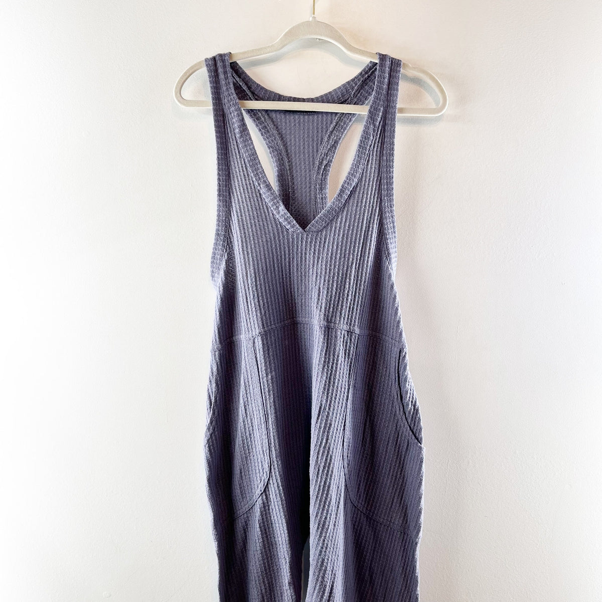 Out From Under Urban Outfitters Waffle Knit Thermal One Piece Jumpsuit Purple