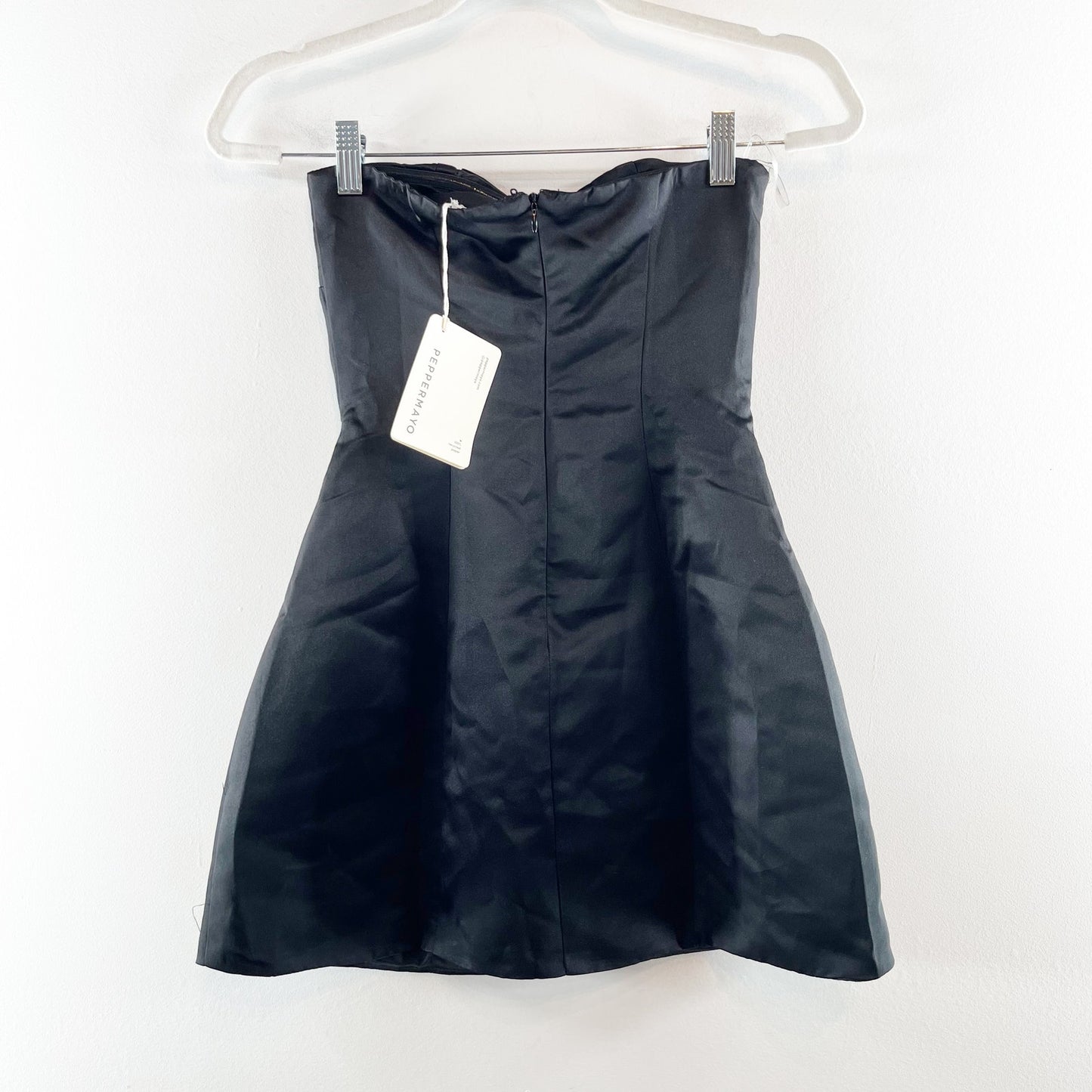 Peppermayo Girl Crush Bow Strapless Cutout Flared Mini Dress Black 2