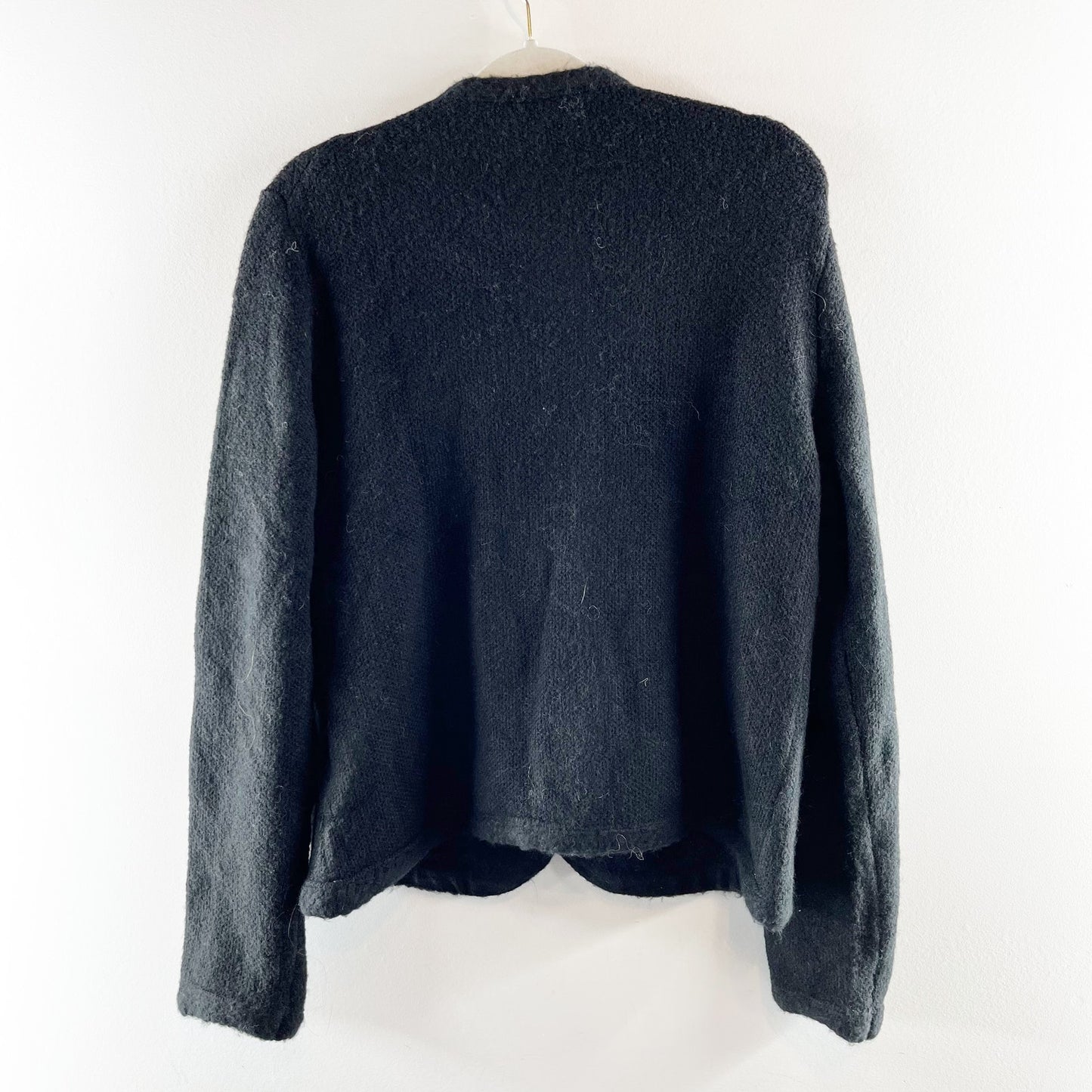 J. Crew Textured Button Up Long Sleeve Lady Jacket Cardigan Sweater Black Medium