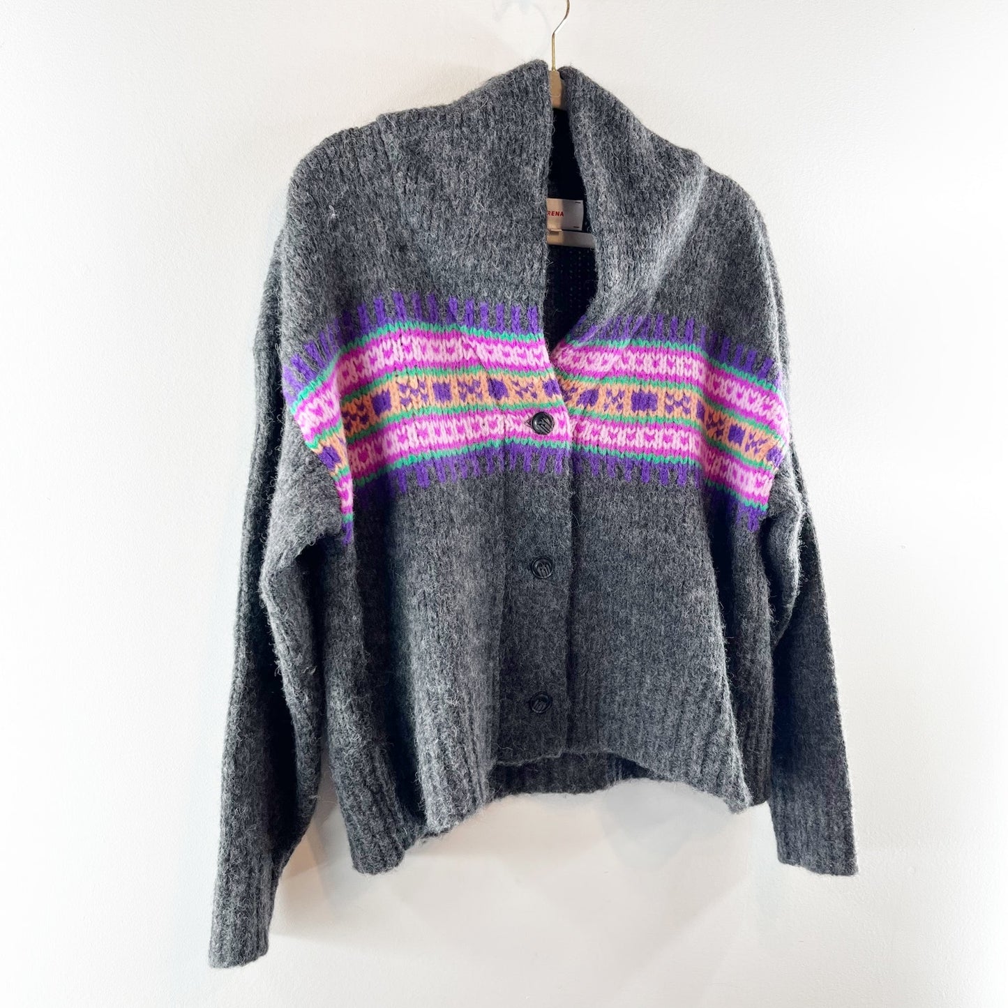 Xirena Waylon long Sleeve Cardigan Sweater Heather Charcoal Gray Small