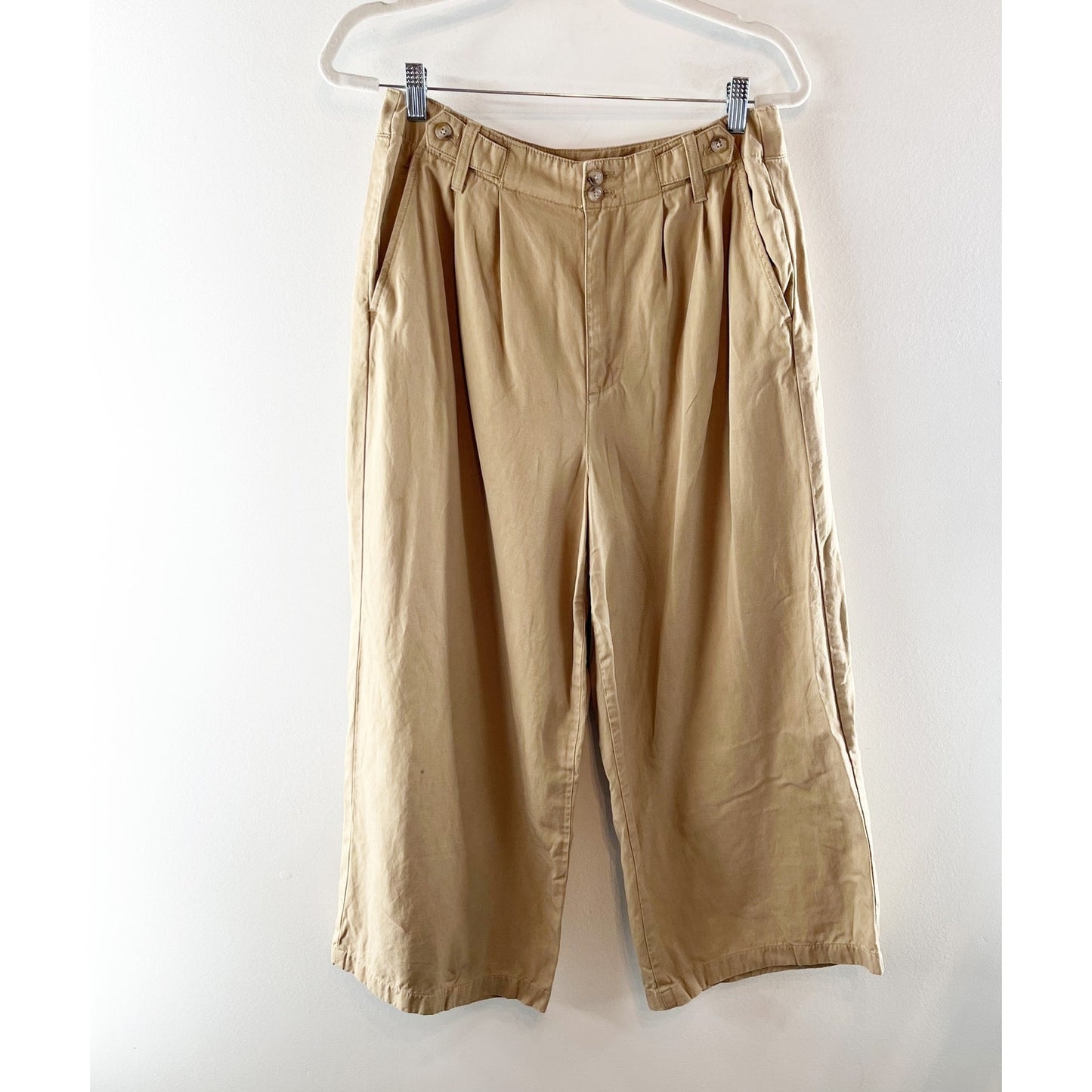 Madewell Harlow High Waisted Wide-Leg Trouser Pants Seed Khaki 6