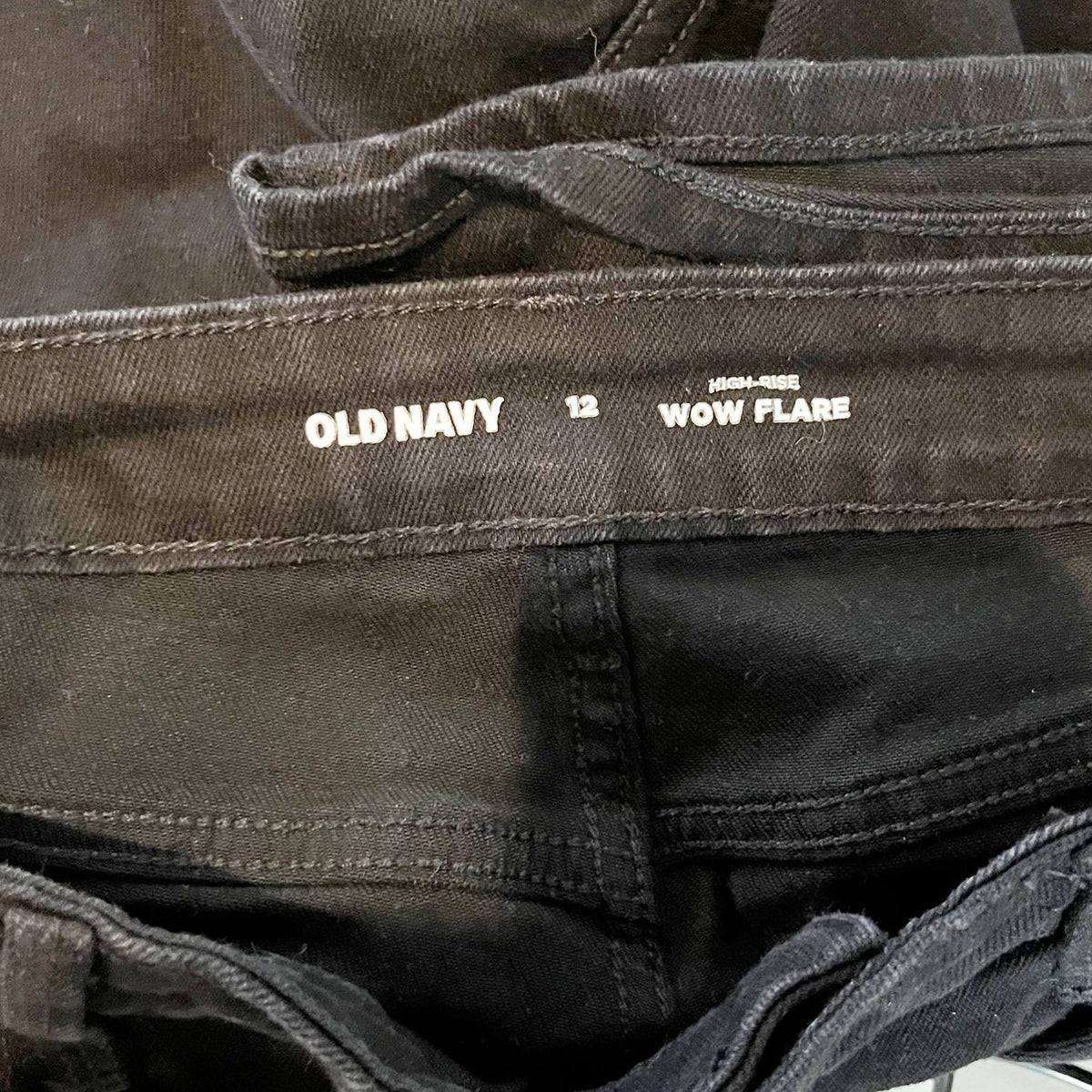 Old Navy High Rise Wow Flare Jeans Black 12