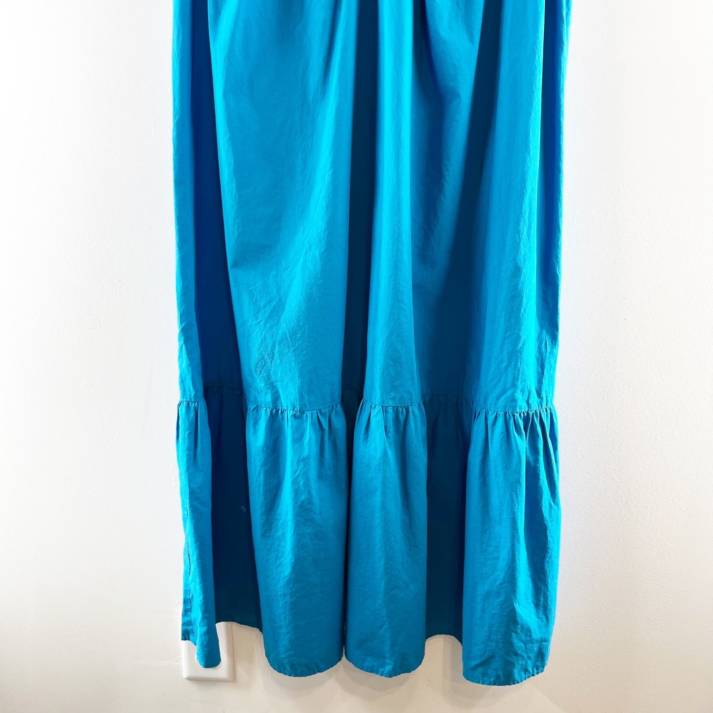 Rails Tina Flutter Sleeve Cotton Poplin Tiered Midi Dress Blue XL