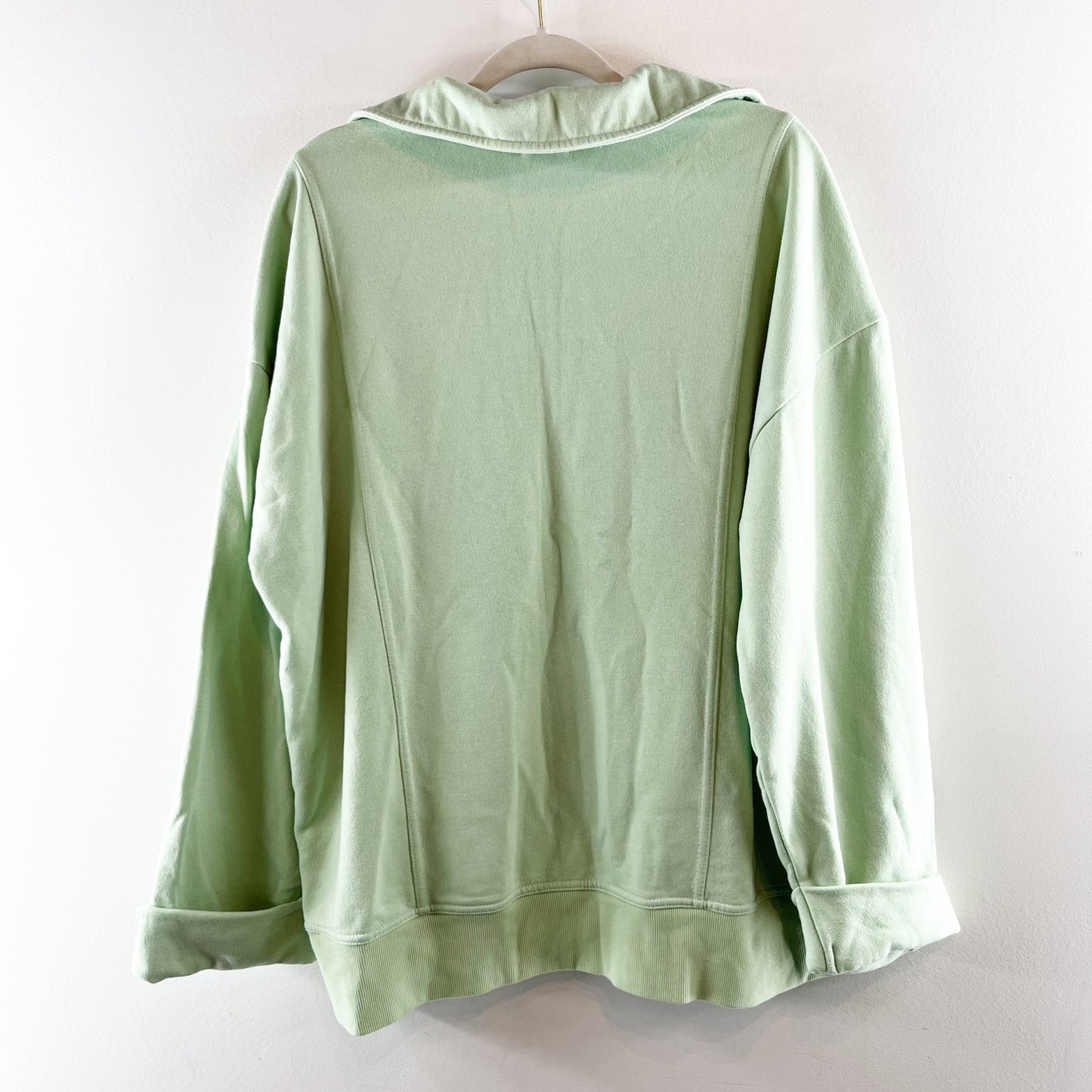 Pilcro by Anthropologie Johnny Collar Pullover Sweatshirt Mint Green Large