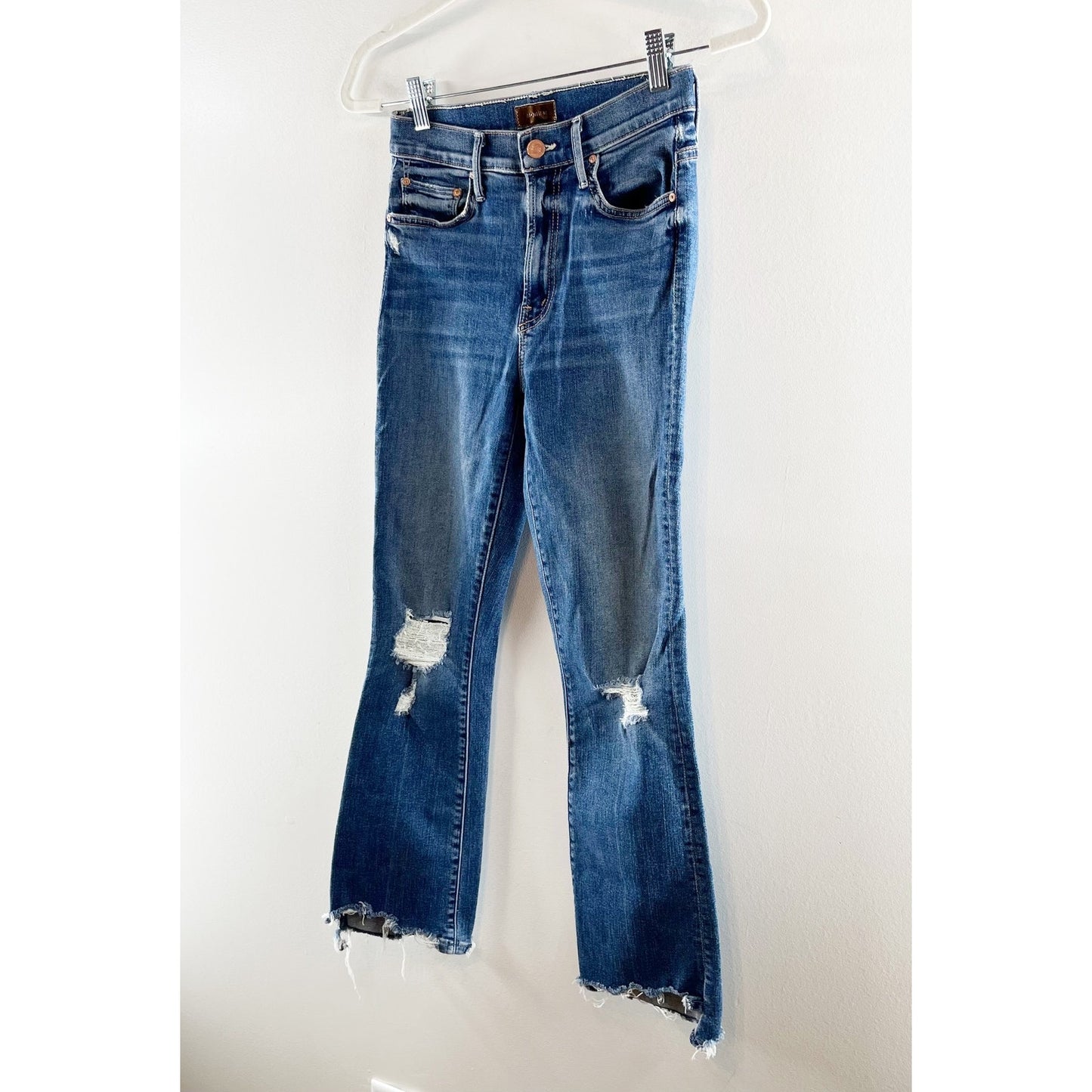 Mother The Insider Crop Step Chew Jeans Dancing On Coals Blue 24