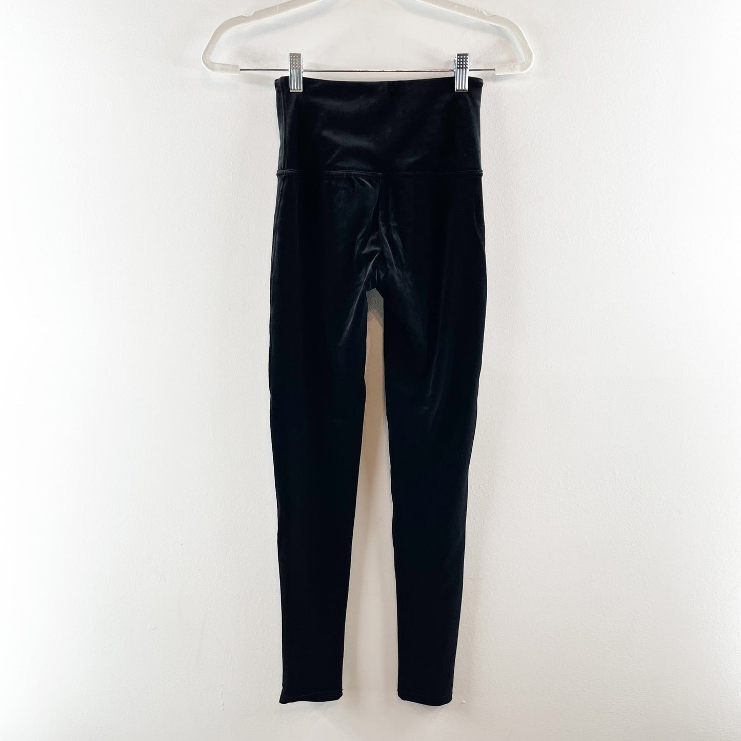 Spanx High Rise Tummy Control Compression Velvet Leggings Black Small