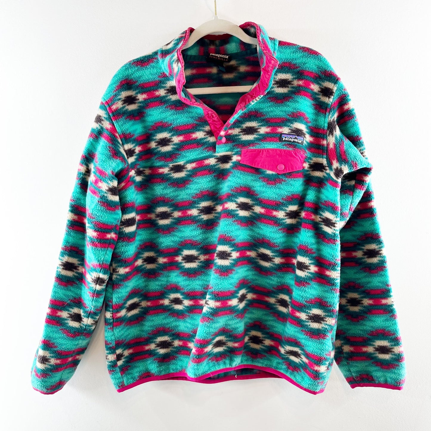 Patagonia T Snap Synchilla Long Sleeve Fleece Jacket Wild Desert Green XL