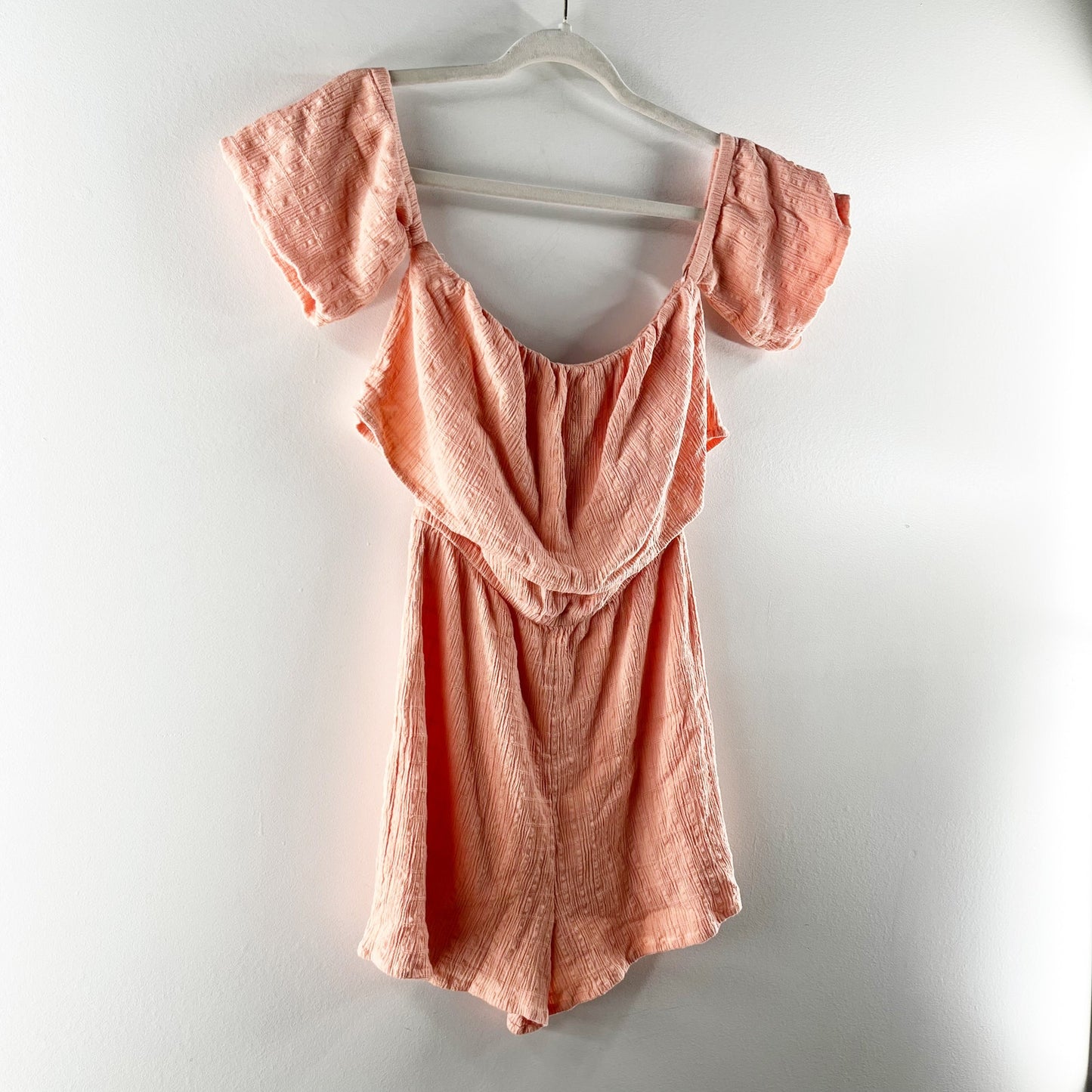 Roxy Off The Shoulder One Piece Romper Peach Orange Small