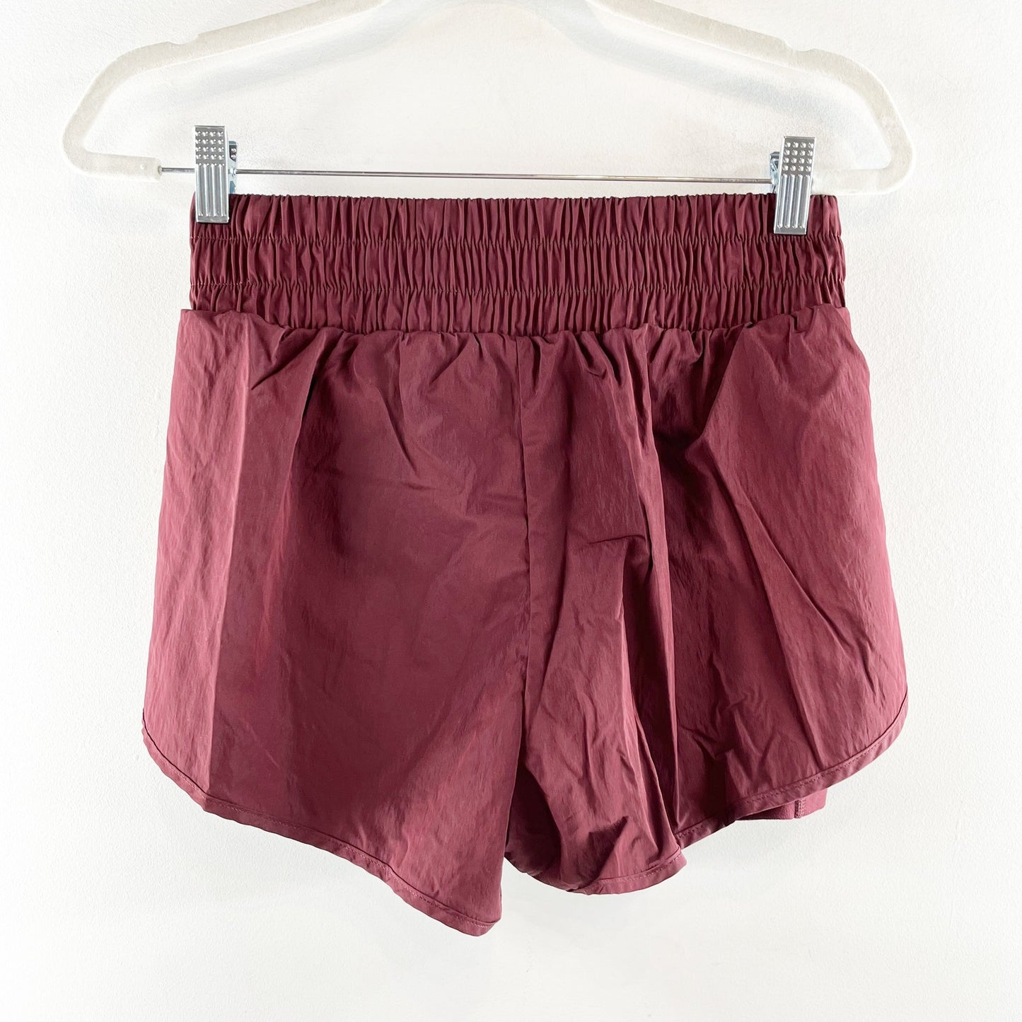 Aerie The Hugger Champ Boxer Style Athletic Shorts Maroon Burgundy Small