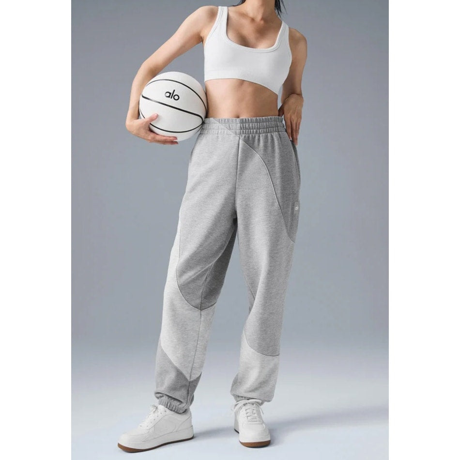 Alo Yoga Make Waves High Rise Jogger Sweatpants Gray Heather XXS